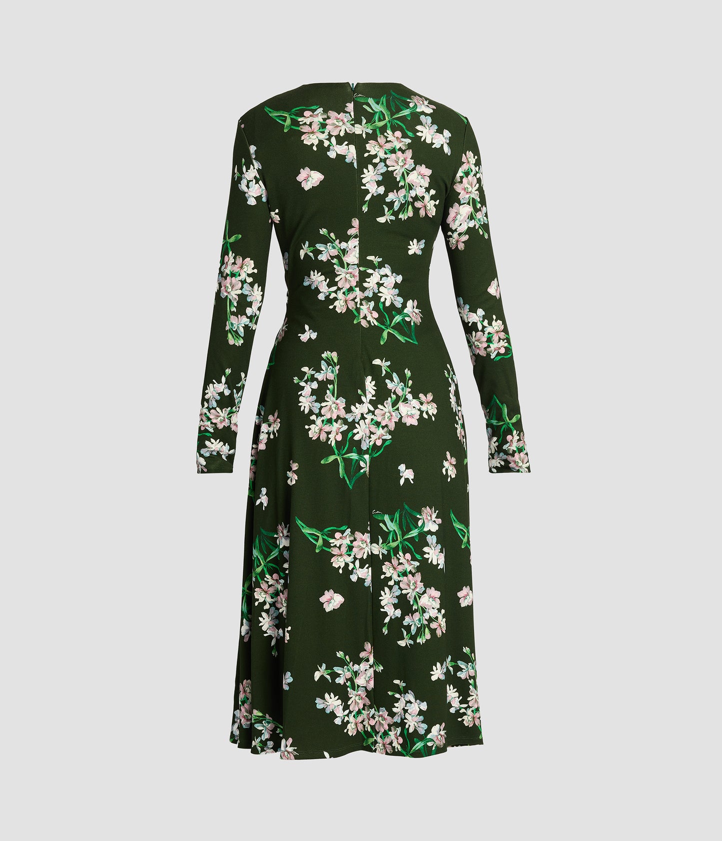 Floral Ponte Long Sleeve Midi Dress