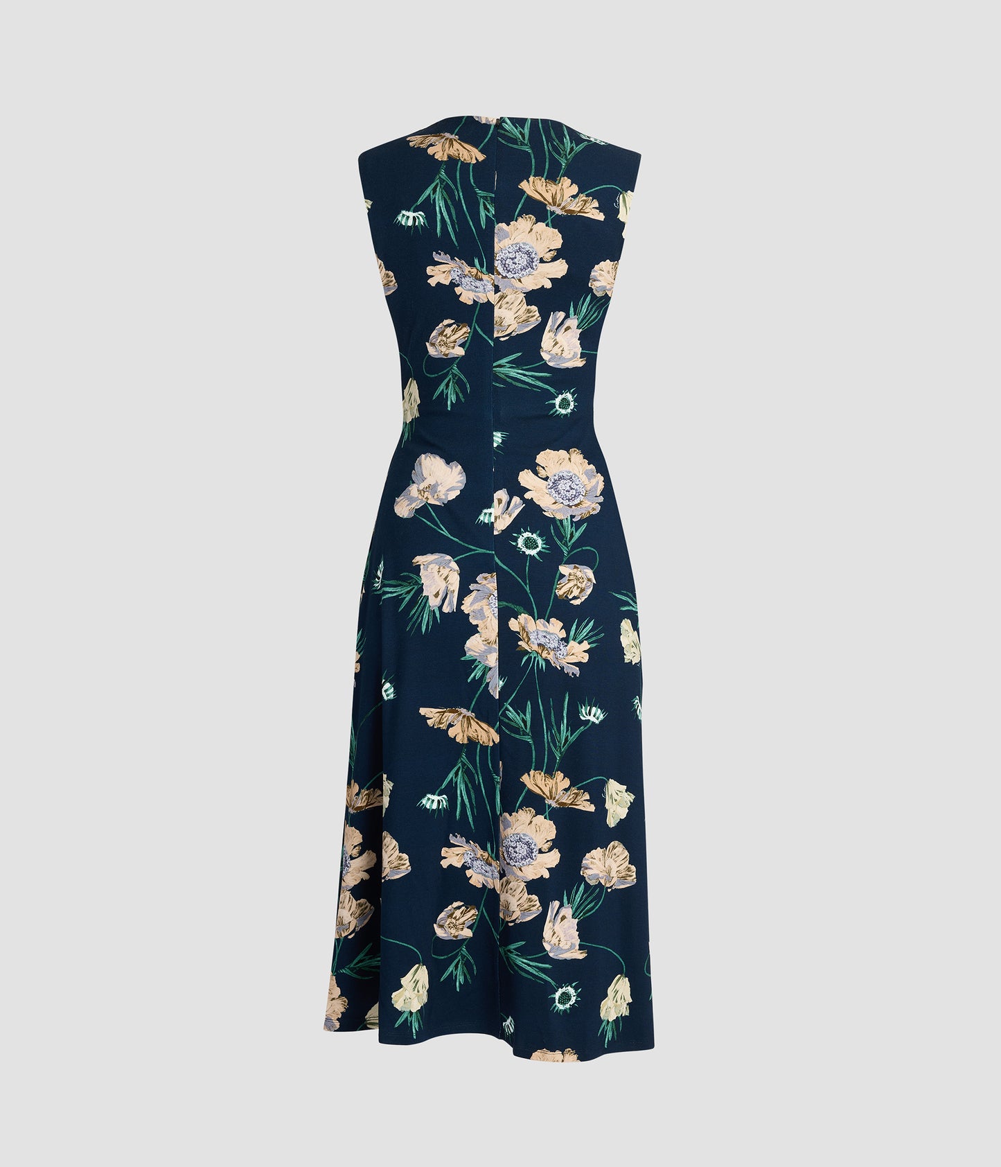 Floral Ponte Sleeveless Midi Dress
