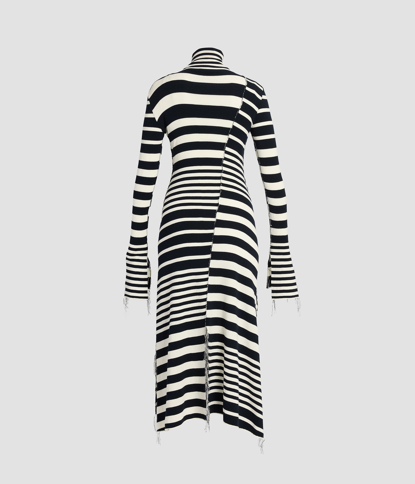 Stripe Fitted Midi Knit Dress