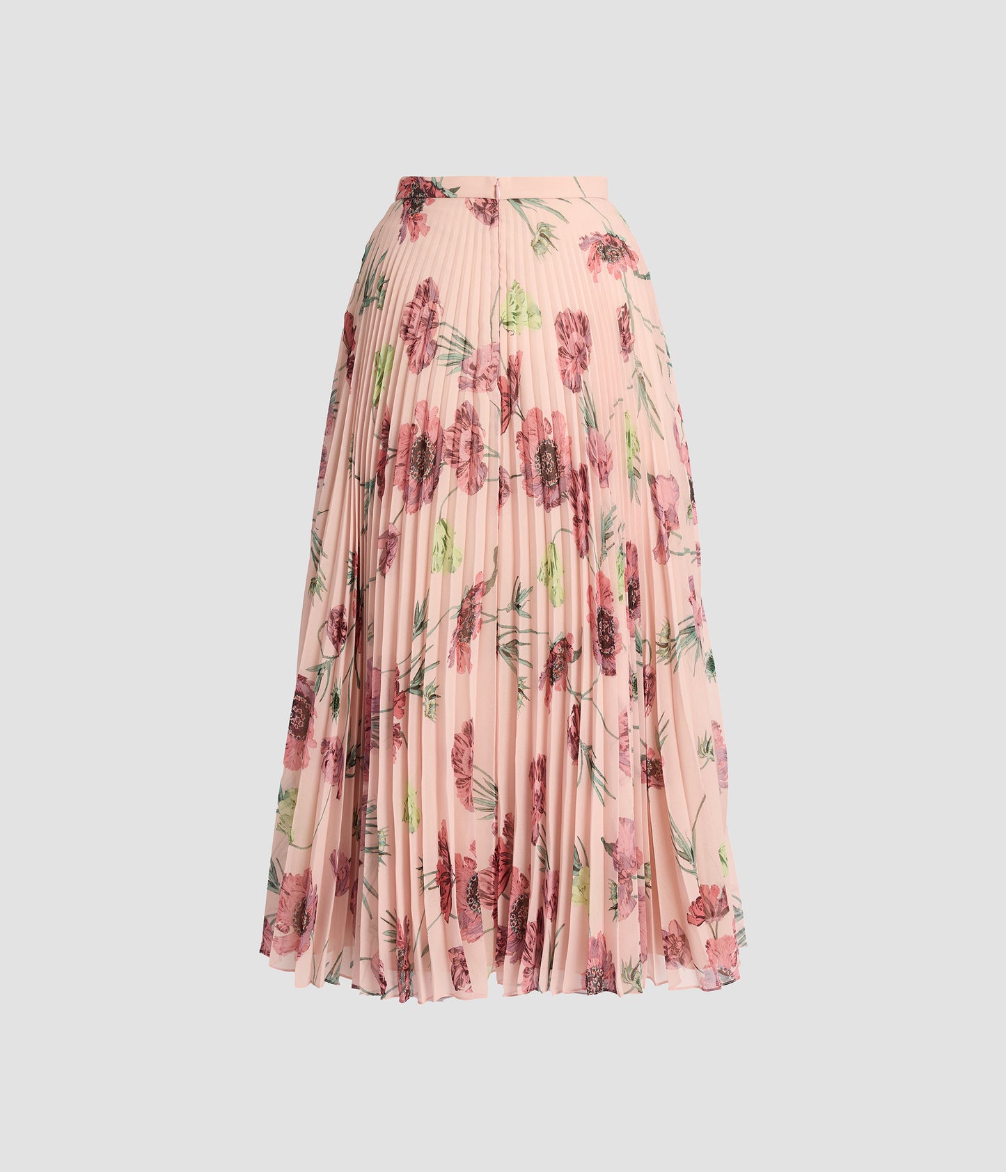 Floral Pleatable Voile Midi Skirt