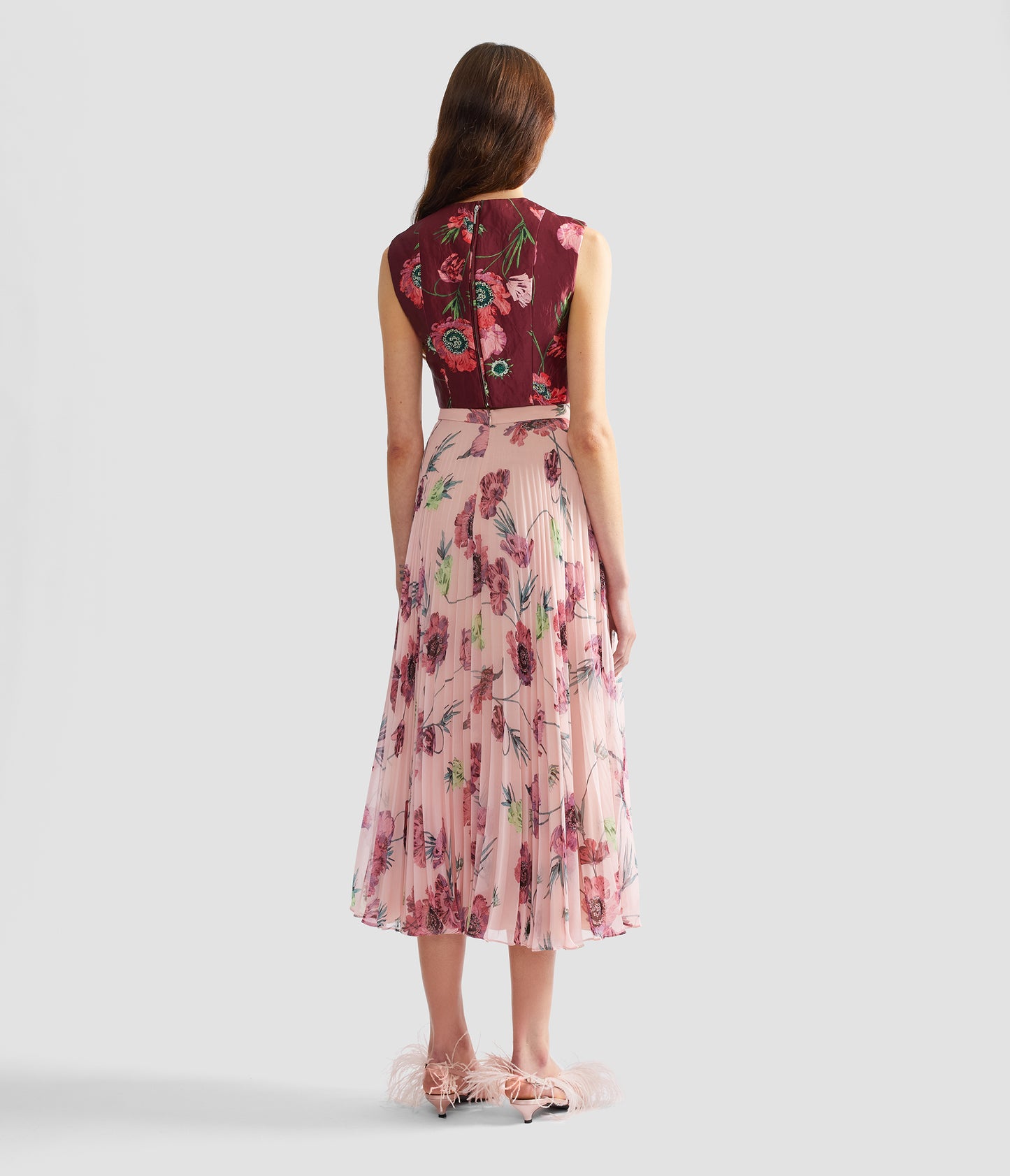Floral Textured Satin Crop Top