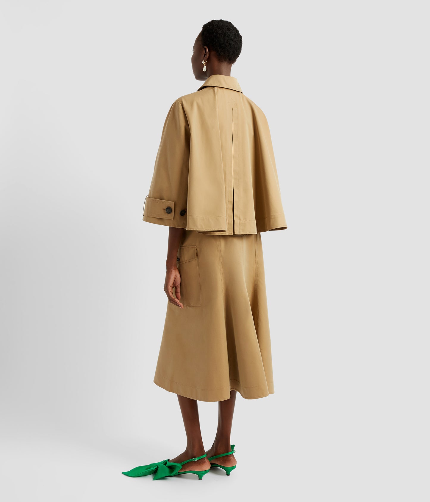 Cropped Trench Coat Cape