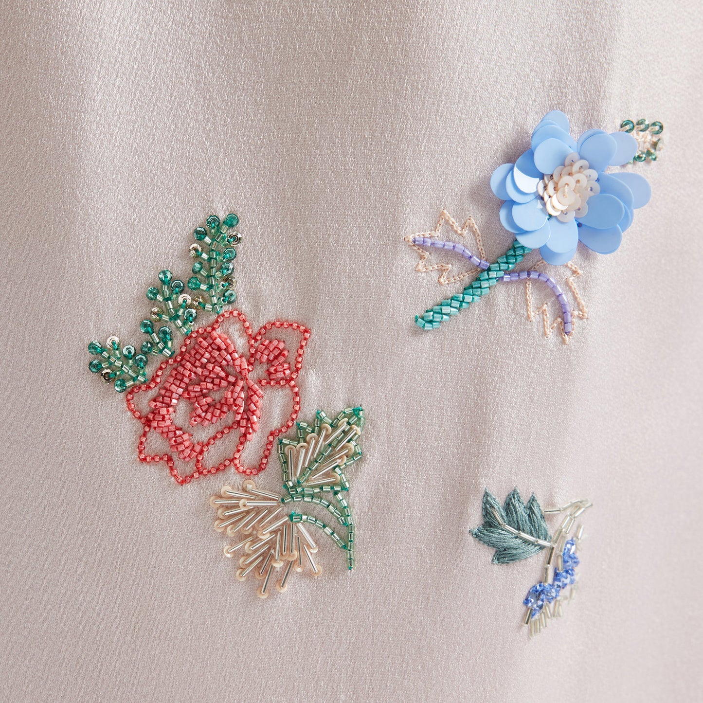 Embellished Satin Cady Sleeveless Midi Dress