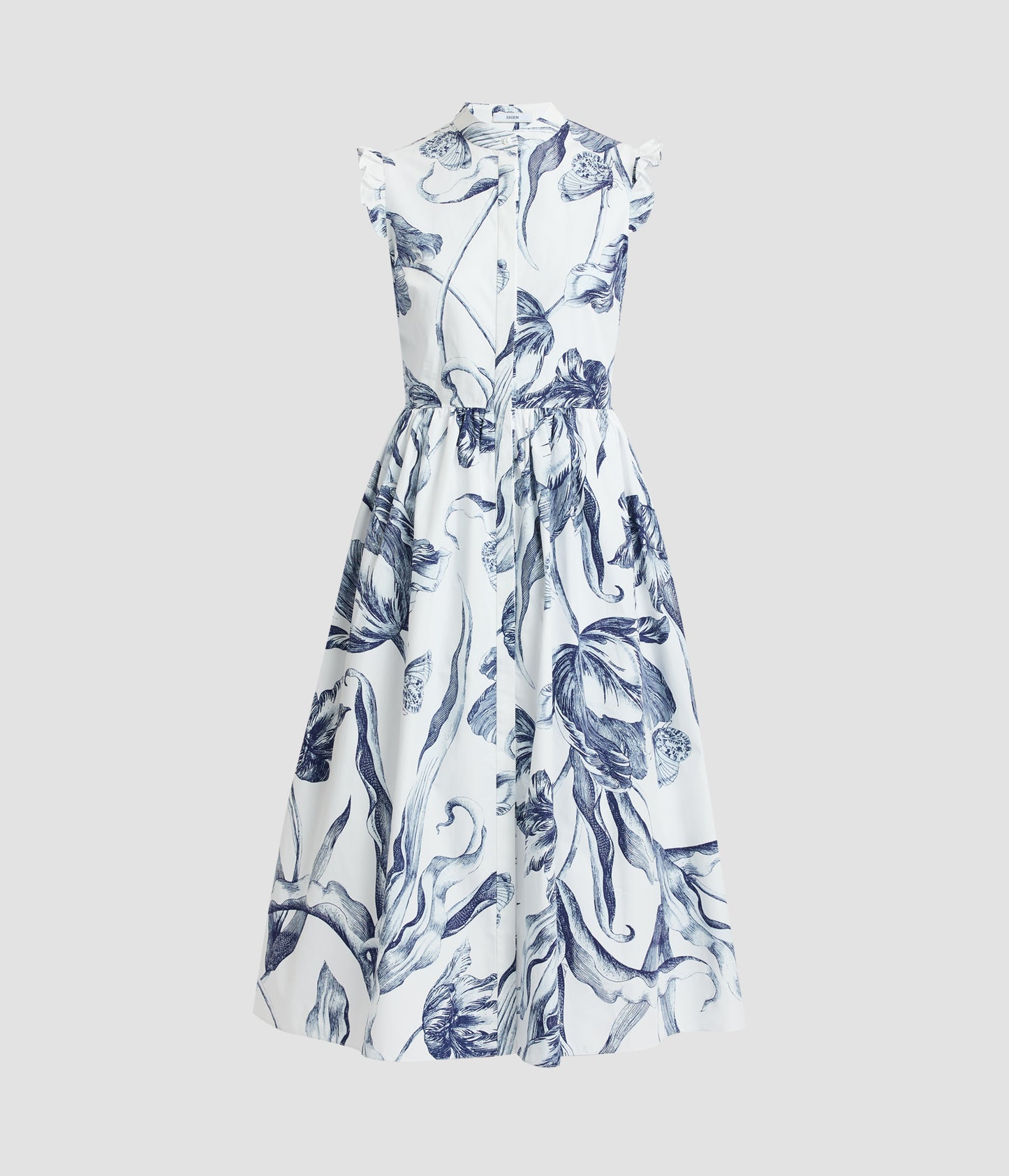 Floral Print Sleeveless Shirt Dress