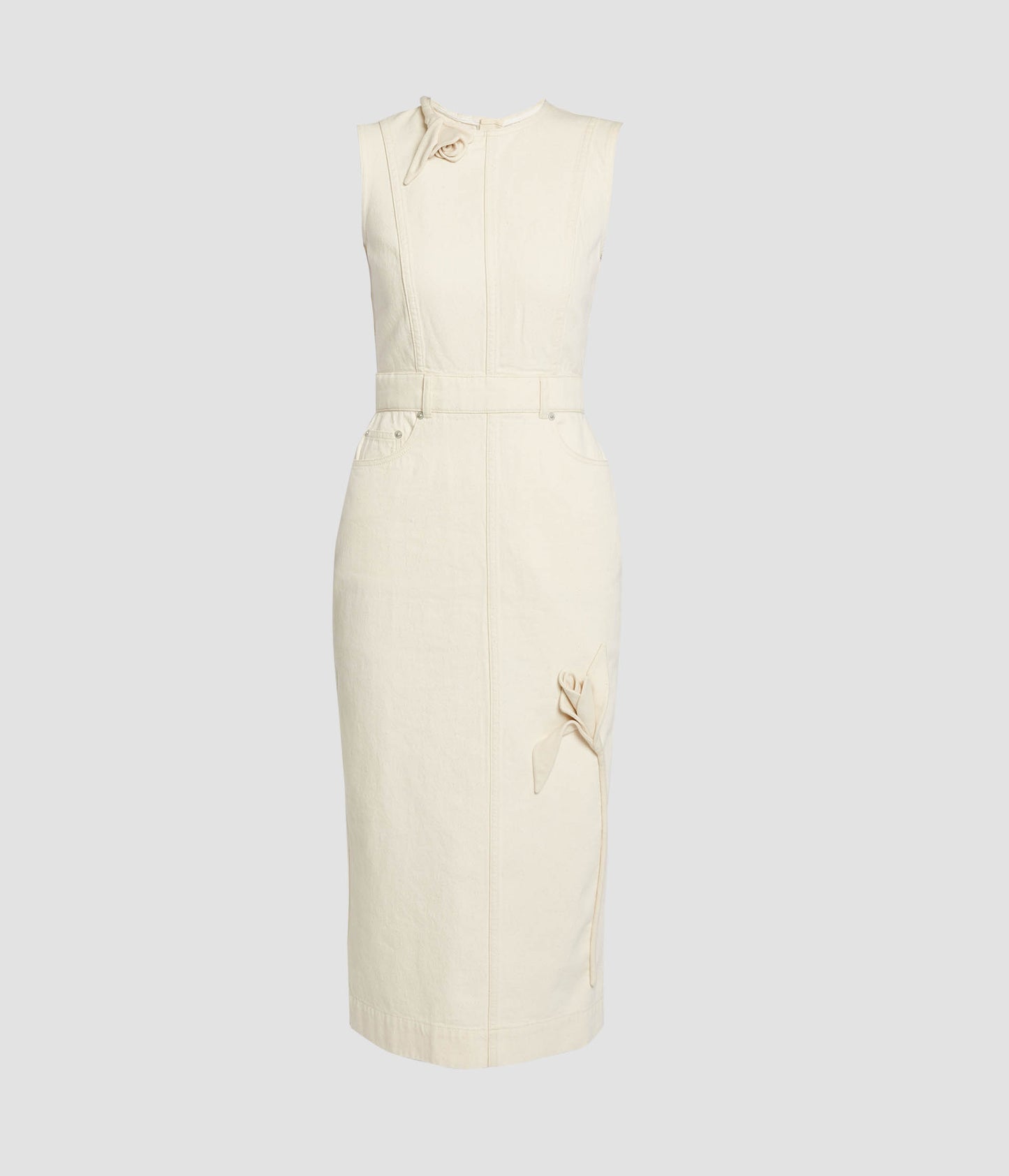 Sleeveless Fluted Midi Dress