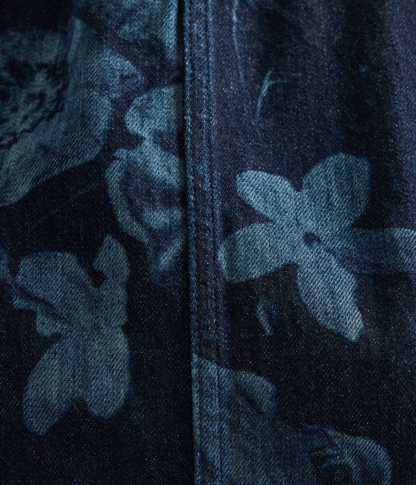 Printed Denim Sleeveless Midi Dress