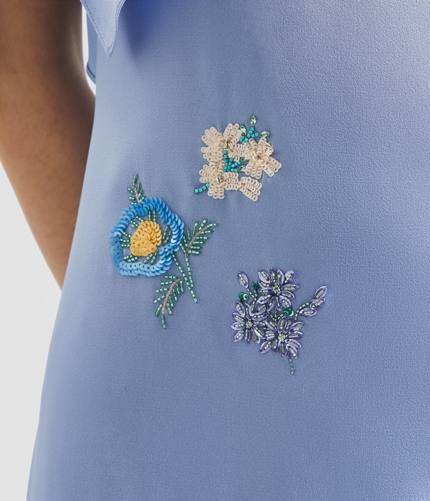 Embellished Satin Cady Draped Gown