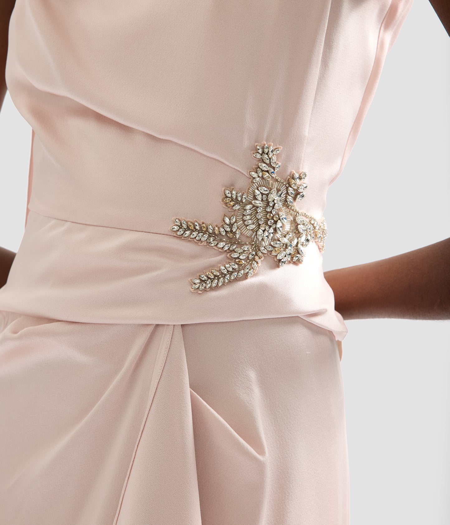 Embellished Satin Cady Gown