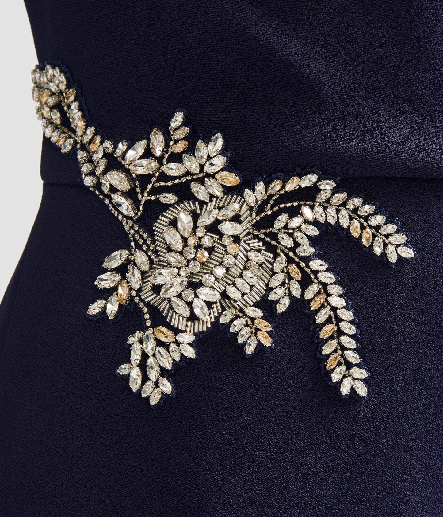 Embellished Sable Long Sleeve Gown