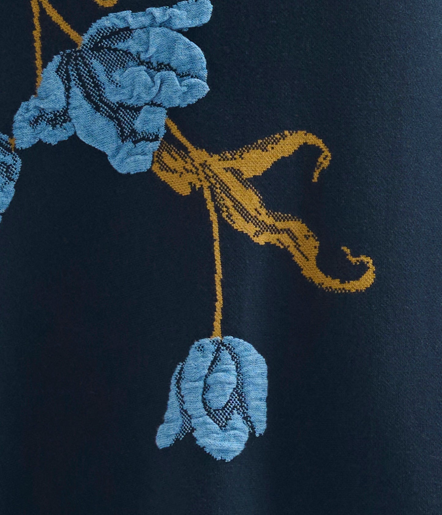 Floral Jacquard A Line Knit Skirt