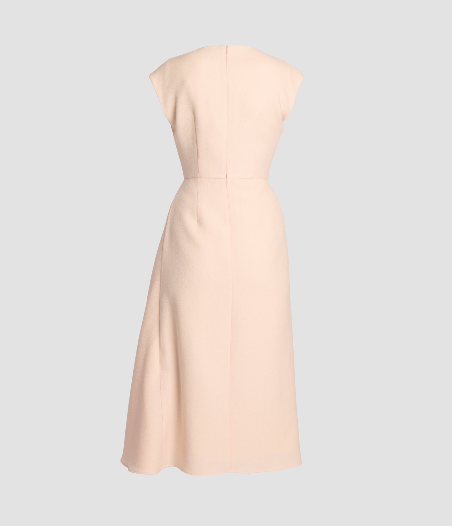 Wool Sable Draped Midi Dress