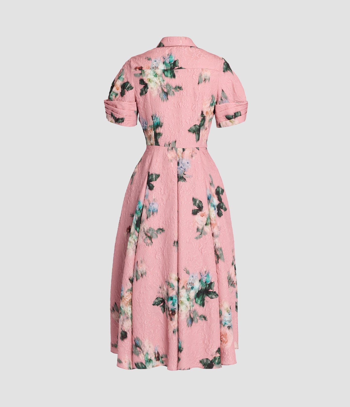 Floral Matelasse Short Sleeve Midi Dress
