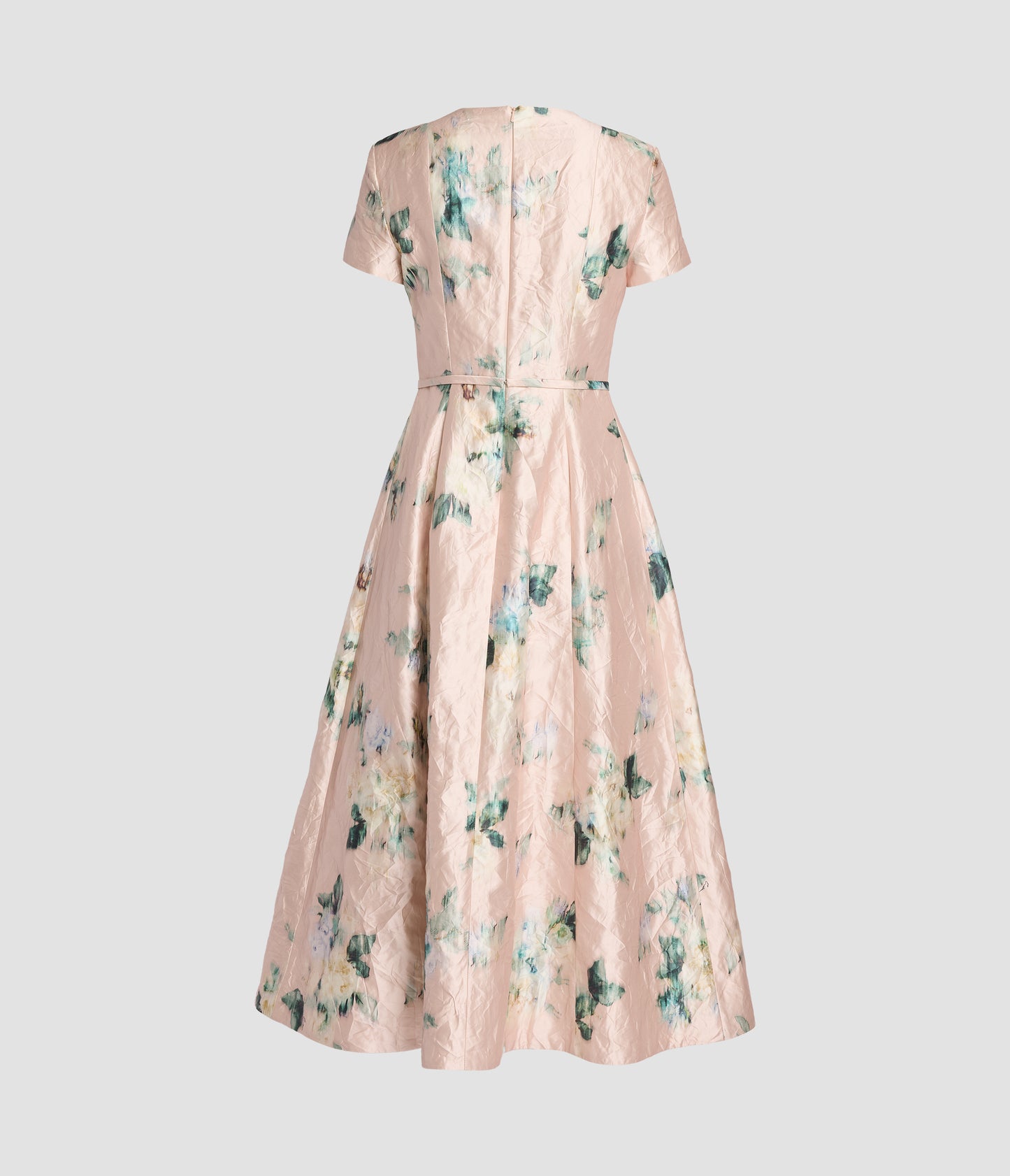 Floral Textured Satin Midi Dress