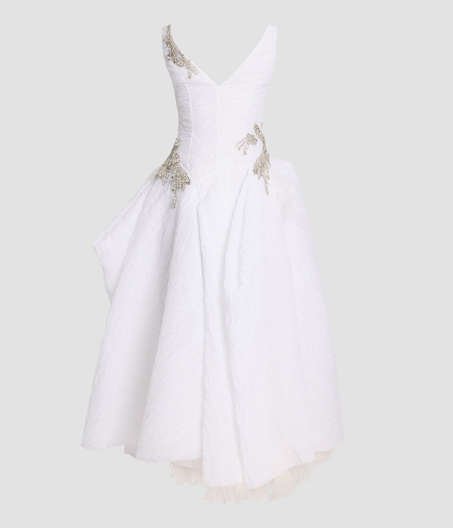 Embroidered Organza Cloque Midi Dress