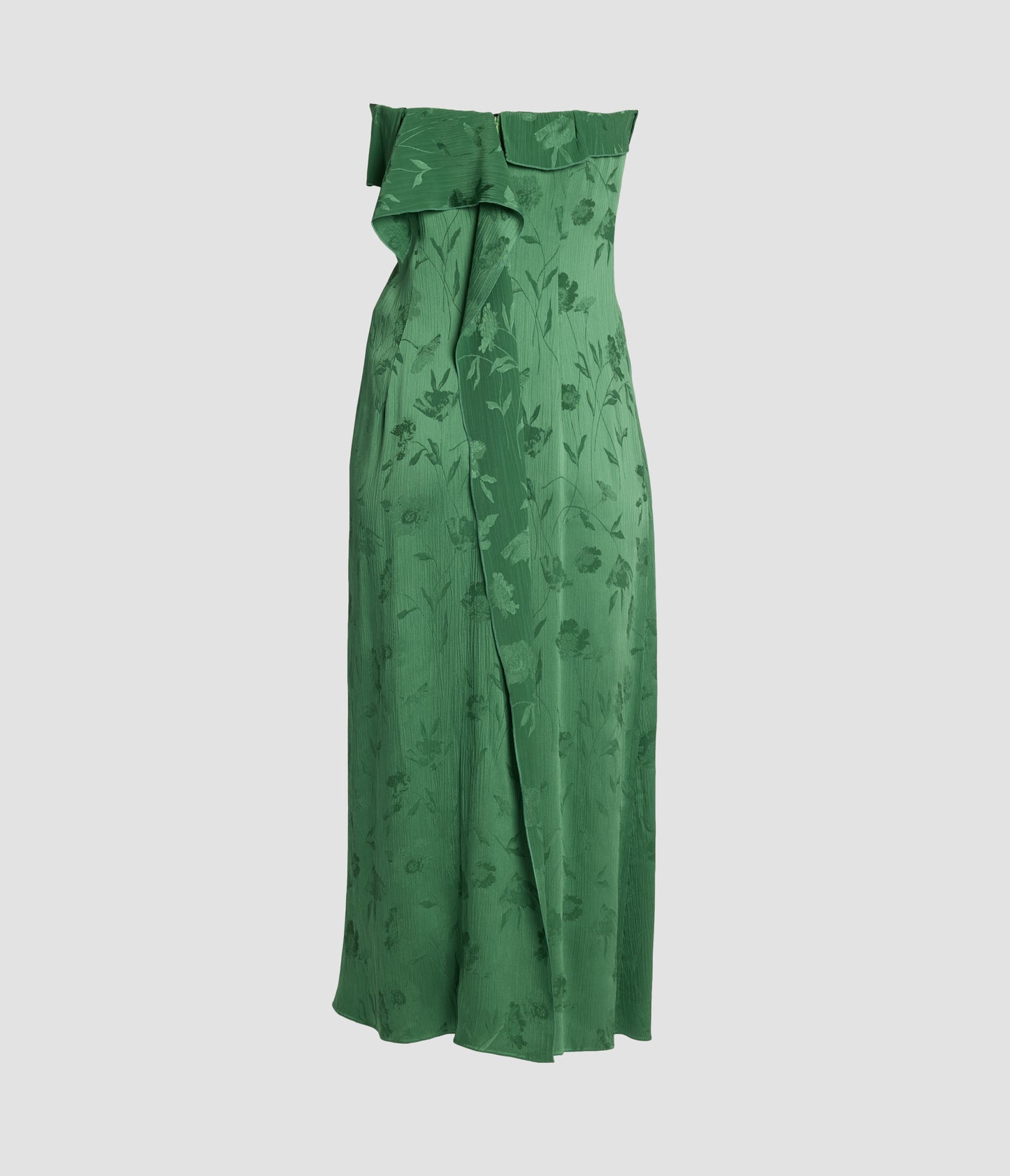 Floral Creponne Strapless Midi Dress
