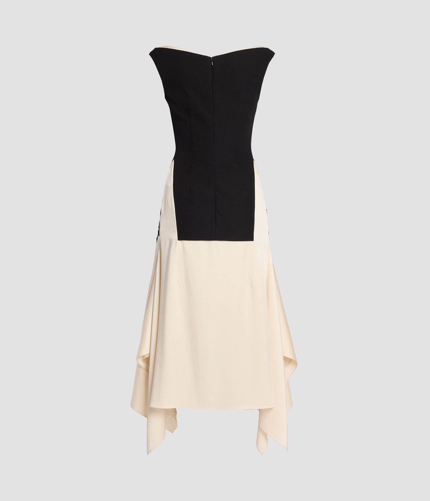 Embroidered Grain De Poudre Sleeveless Midi Dress