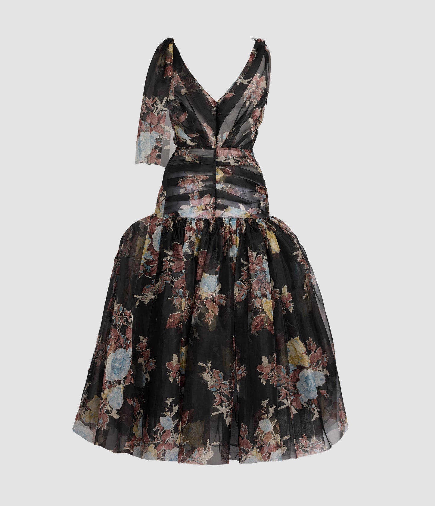 Floral Silk Organza Midi Dress