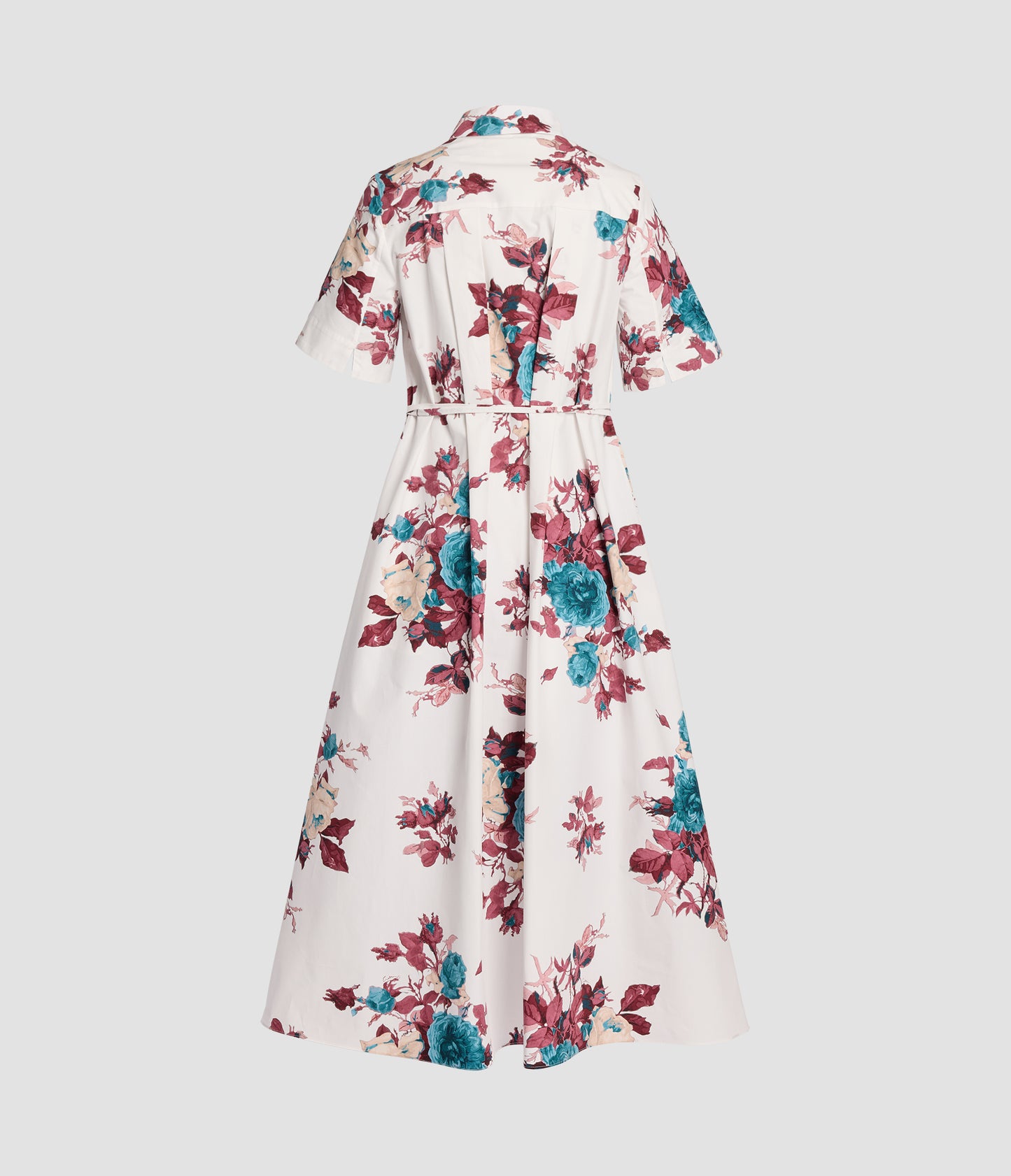 Floral Print Cotton Poplin Short Sleeve Dress