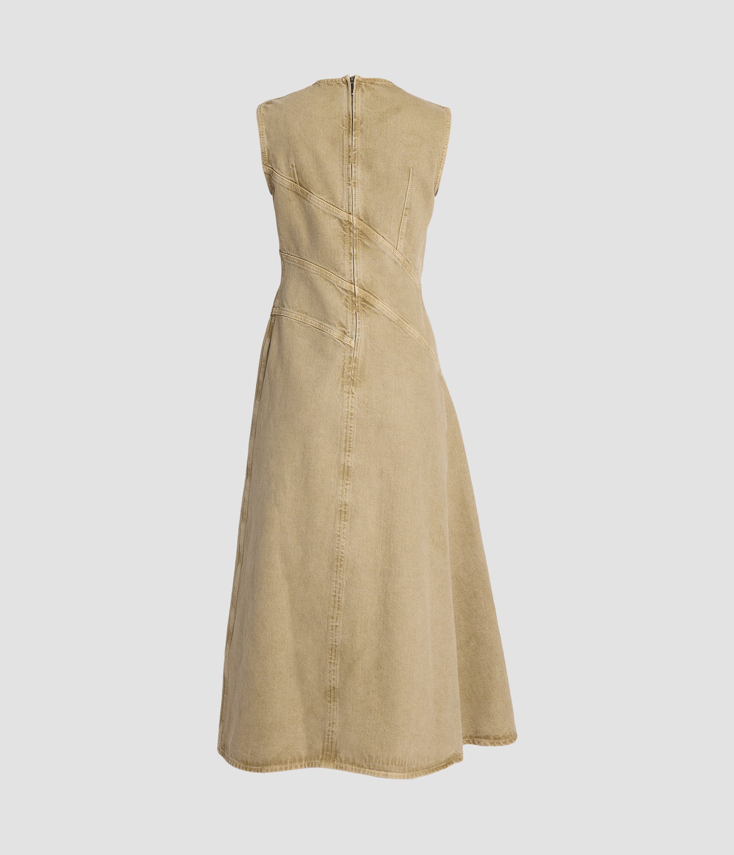Embroidered Denim Sleeveless Dress