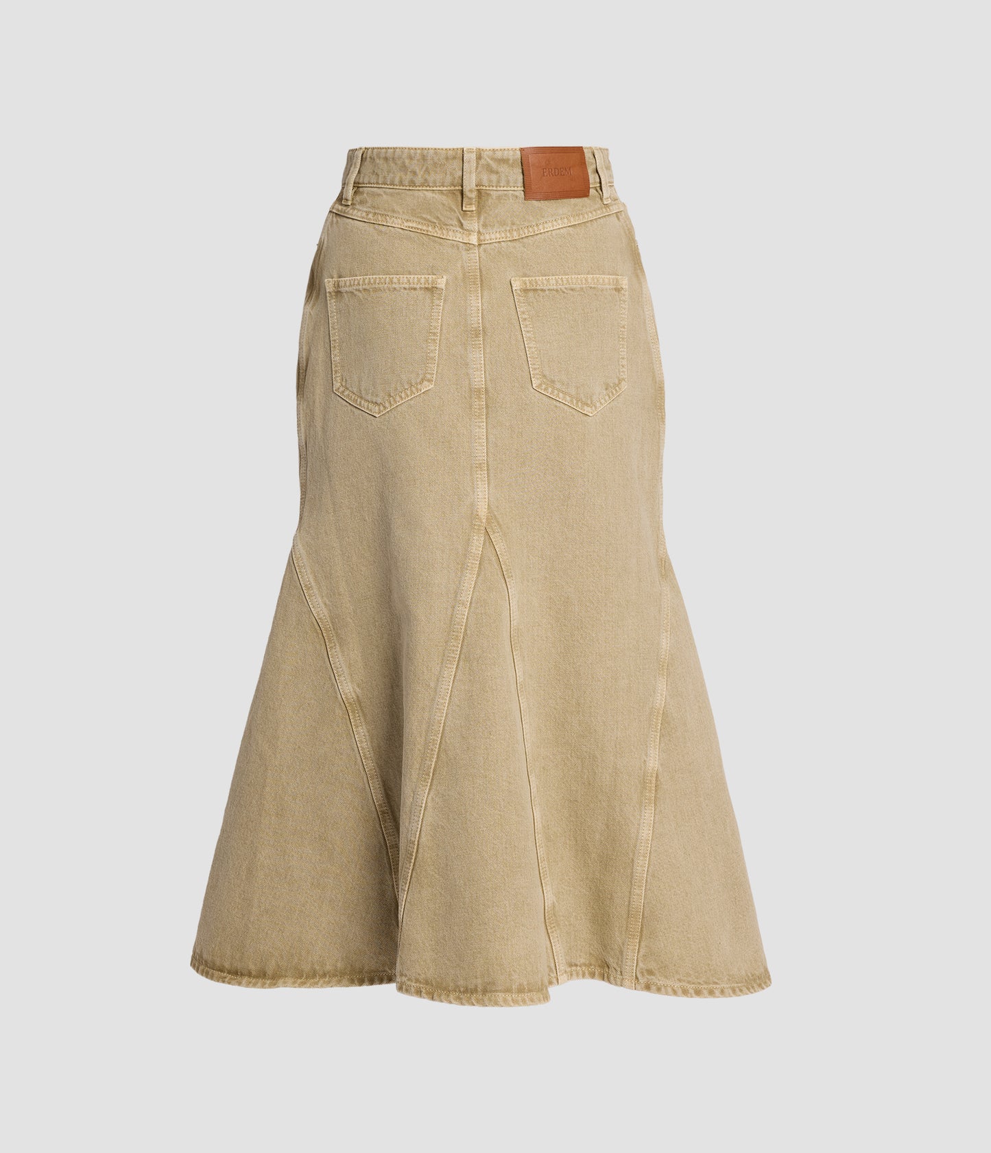 Embroidered Denim A Line Skirt