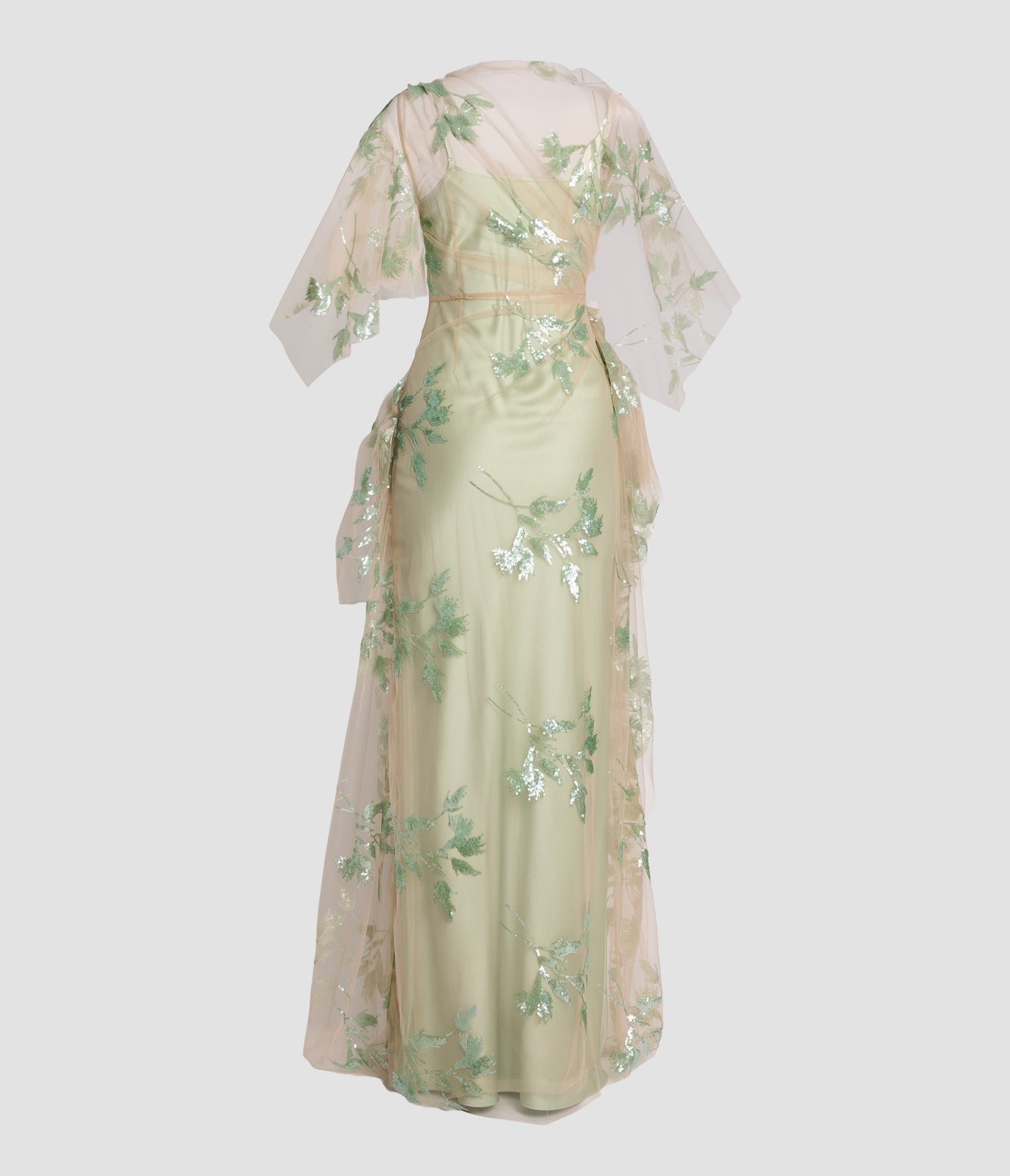 Sequin Flower Tulle Gown