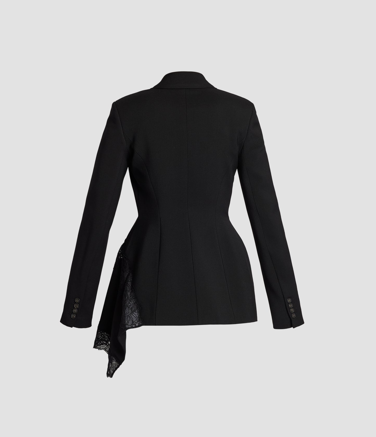 Draped Grain De Poudre Single Breasted Blazer
