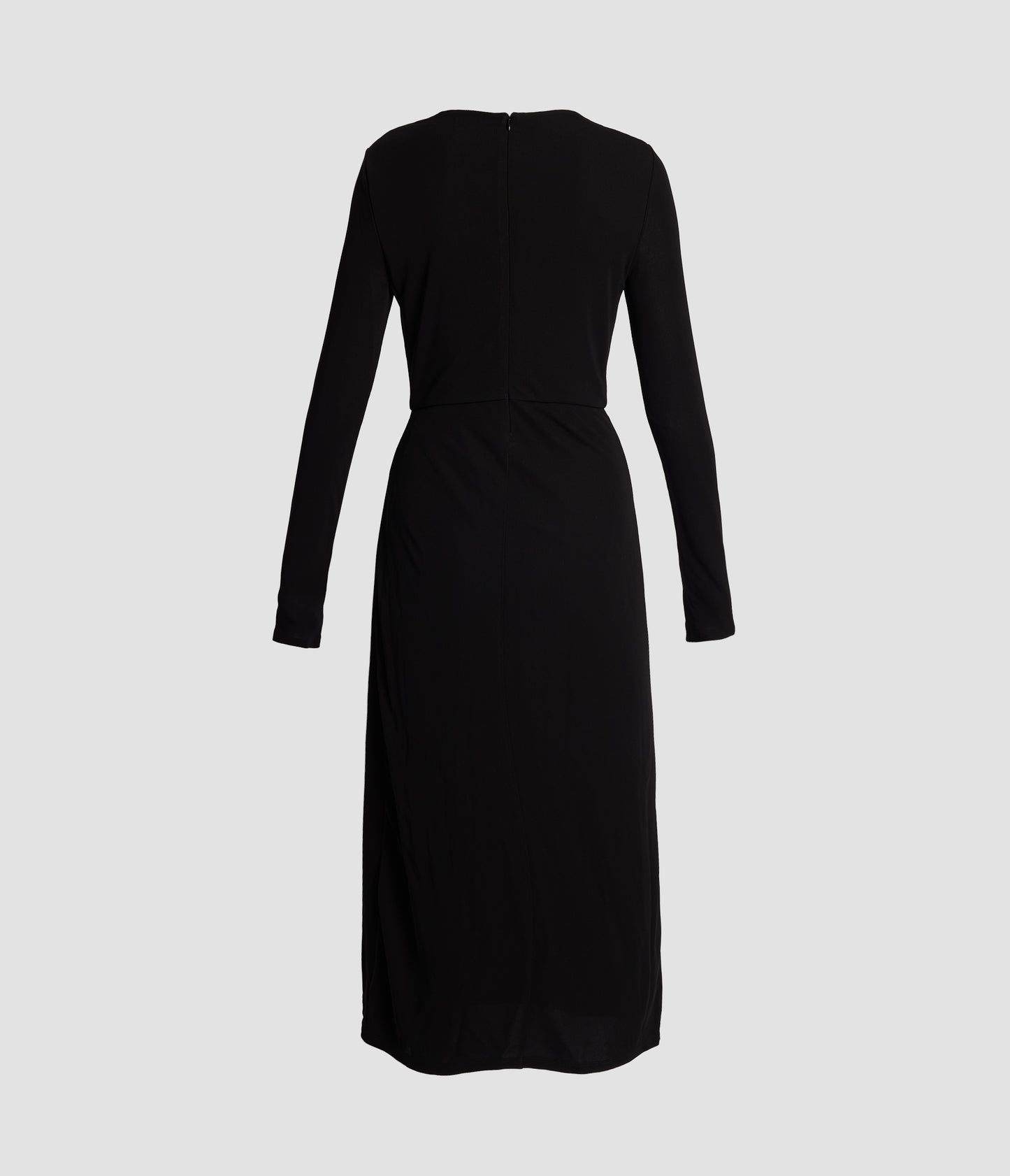 Embroidered Jersey Long Sleeve Midi Dress