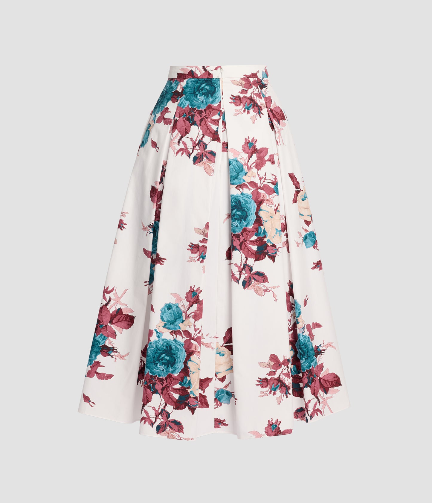 Floral Cotton Poplin Midi Skirt
