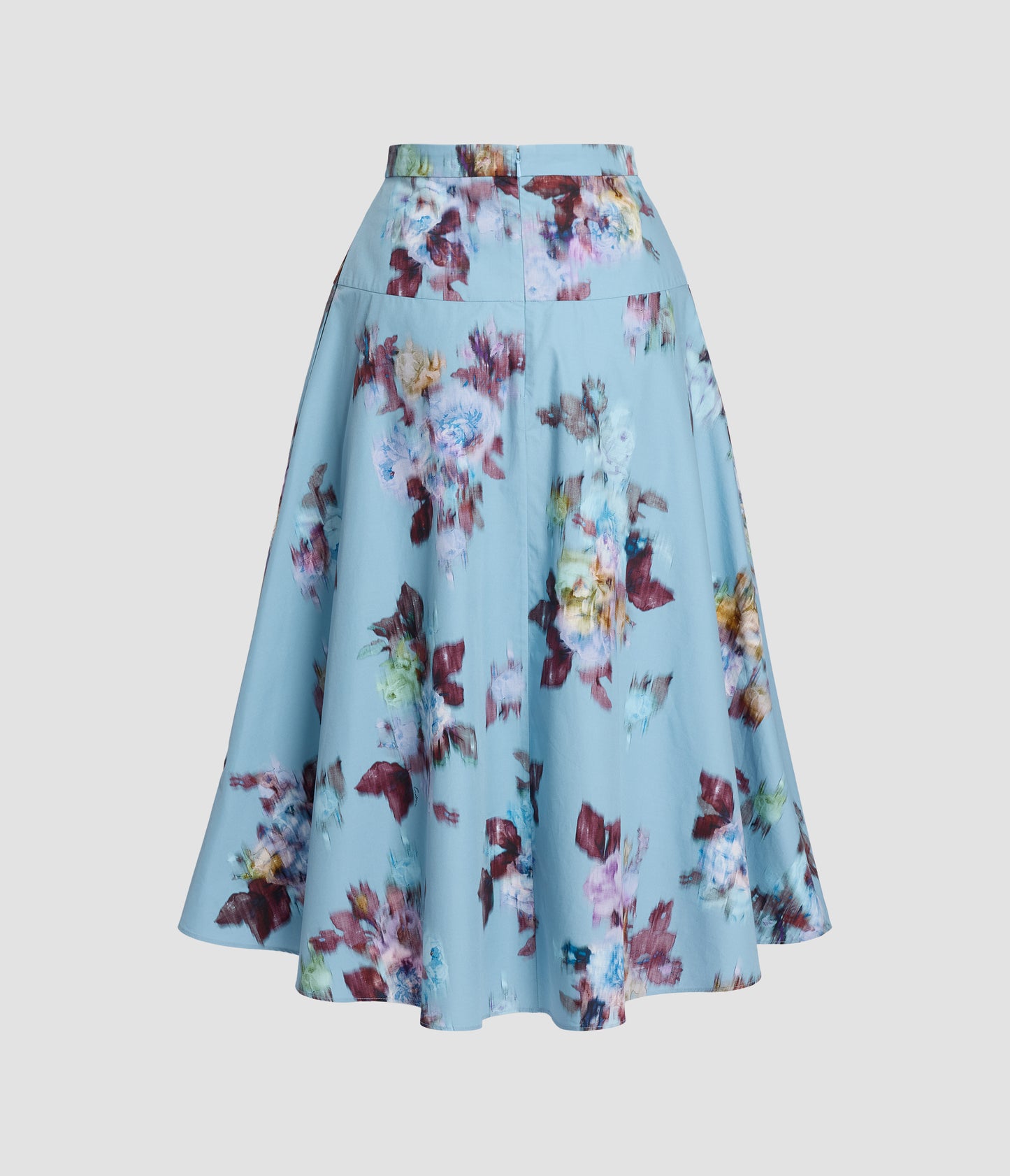 Floral Cotton Poplin Midi Skirt
