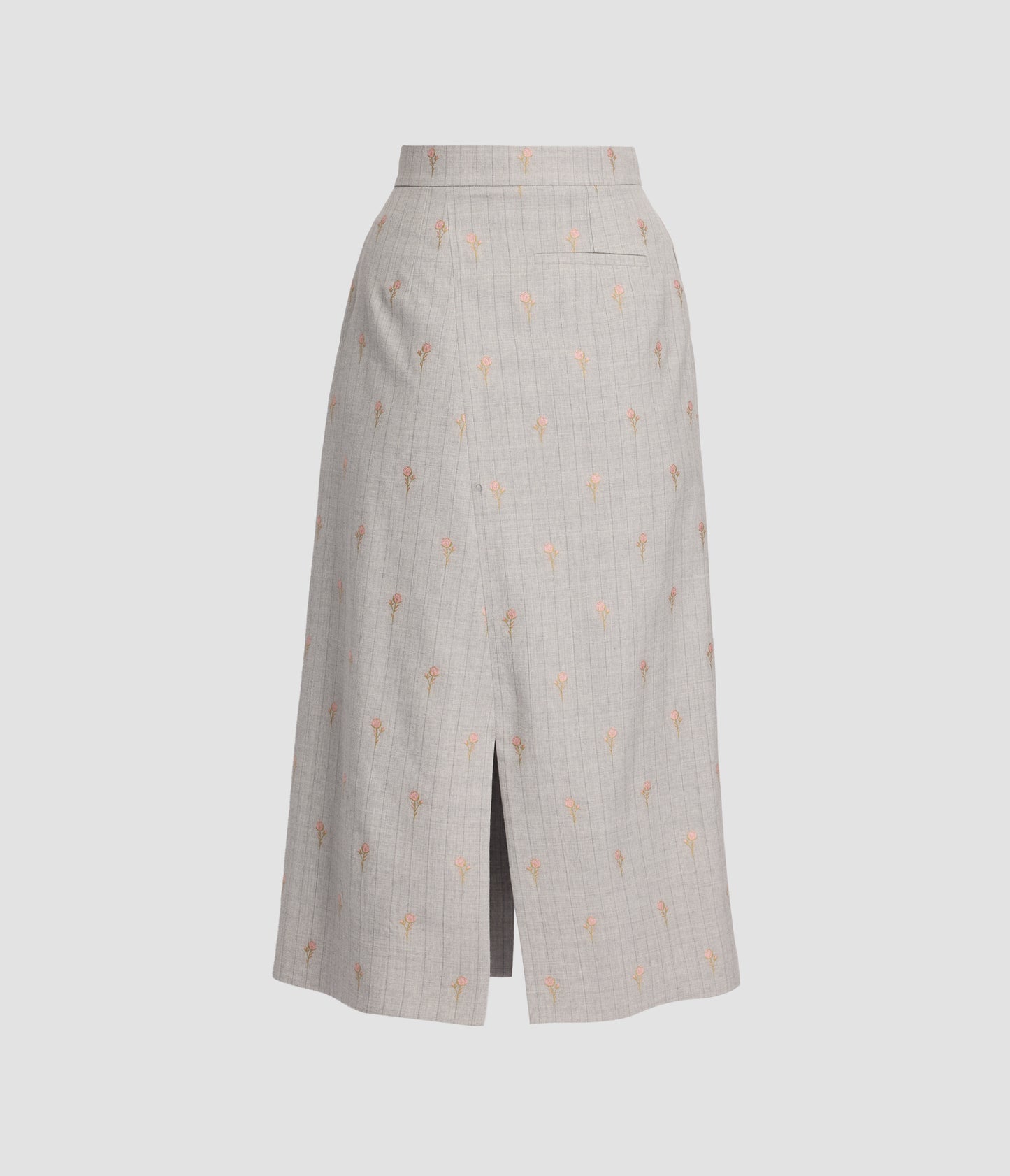 Pinstripe Wool A Line Skirt