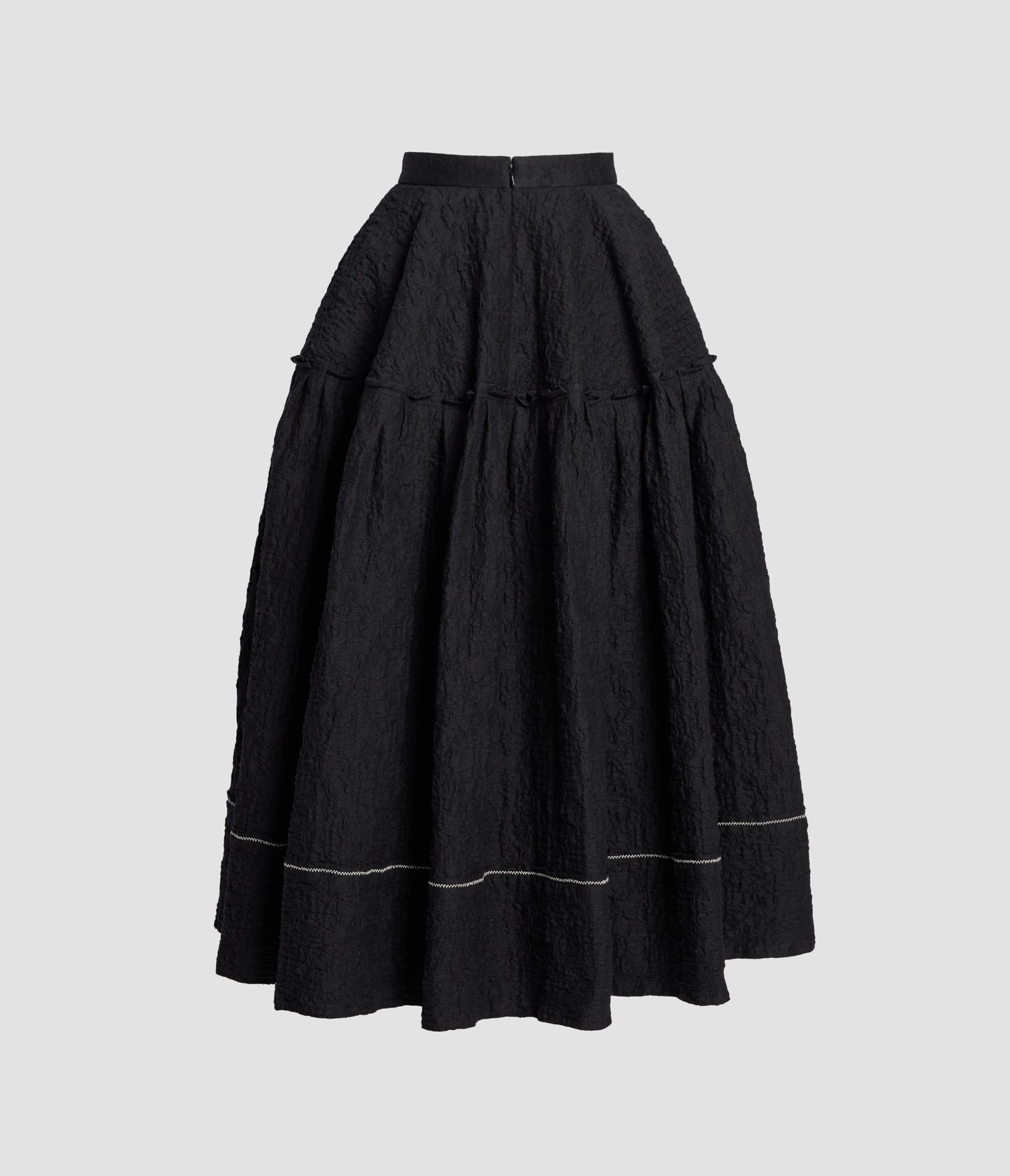 Embroidered Cotton Cloque Skirt