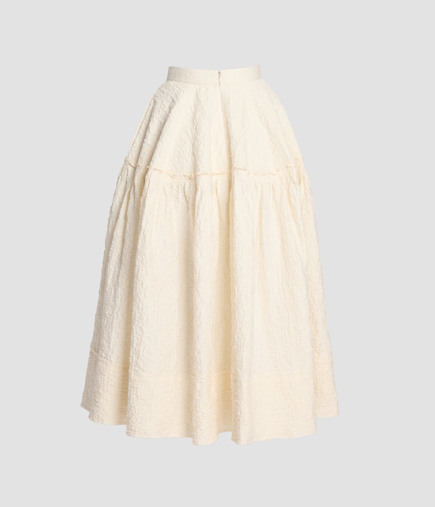 Embroidered Cotton Cloque Skirt