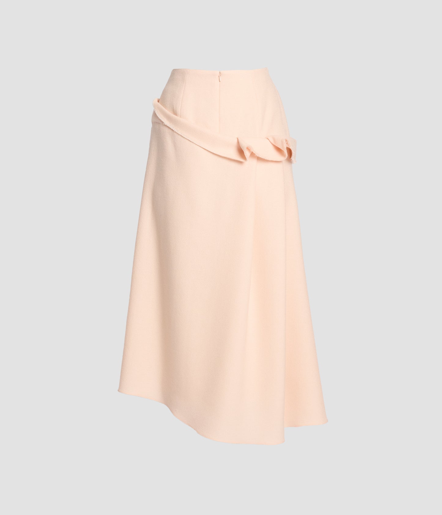 Wool Sable Draped Midi Skirt