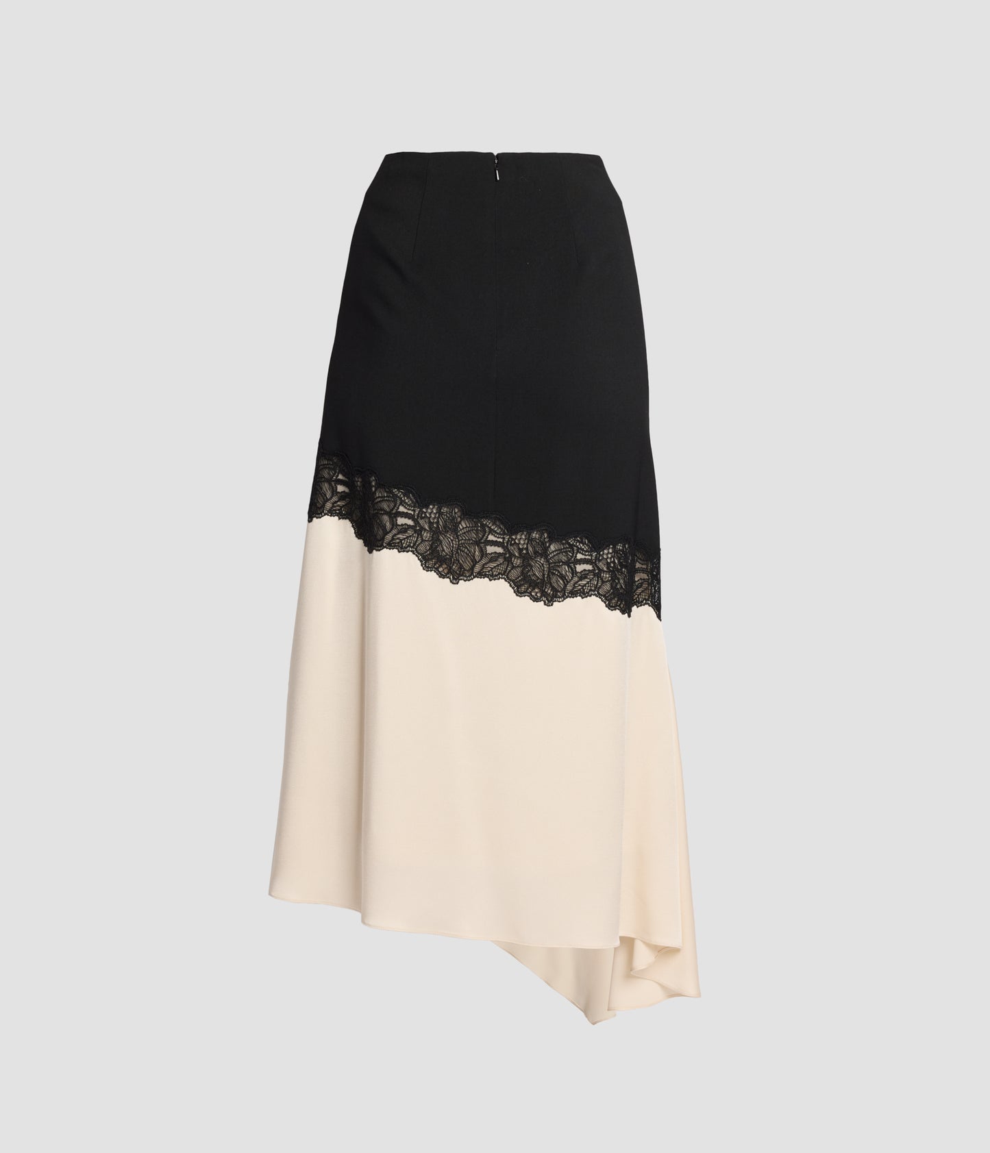 Lace And Grain De Poudre Asymmetrical Midi Skirt