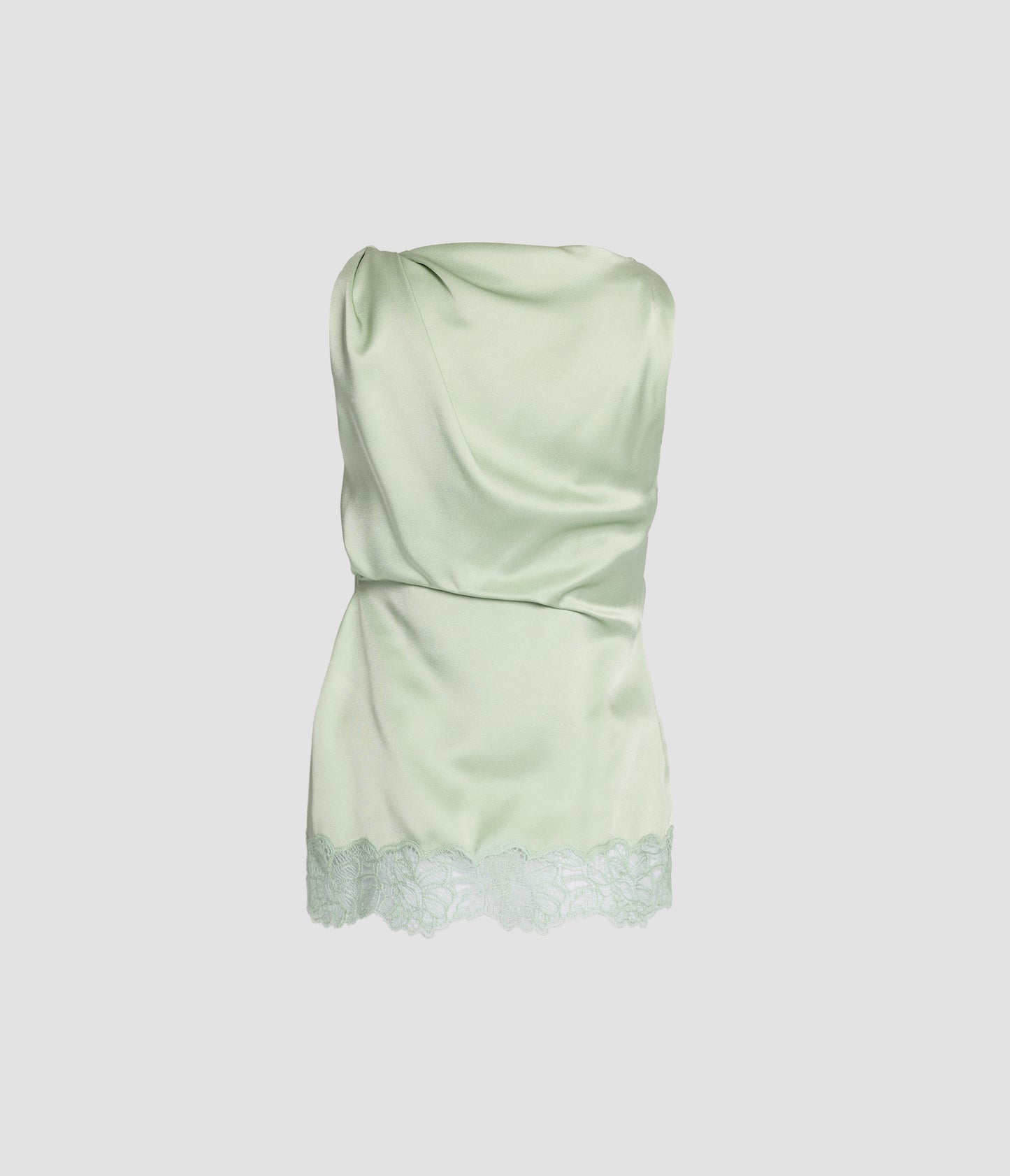 Satin Cady Sleeveless Draped Top