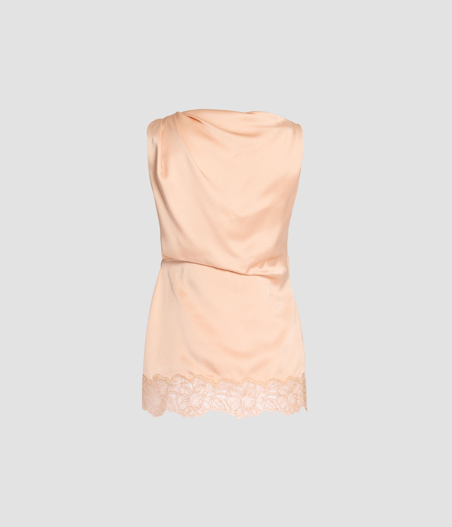 Satin Cady Sleeveless Draped Top