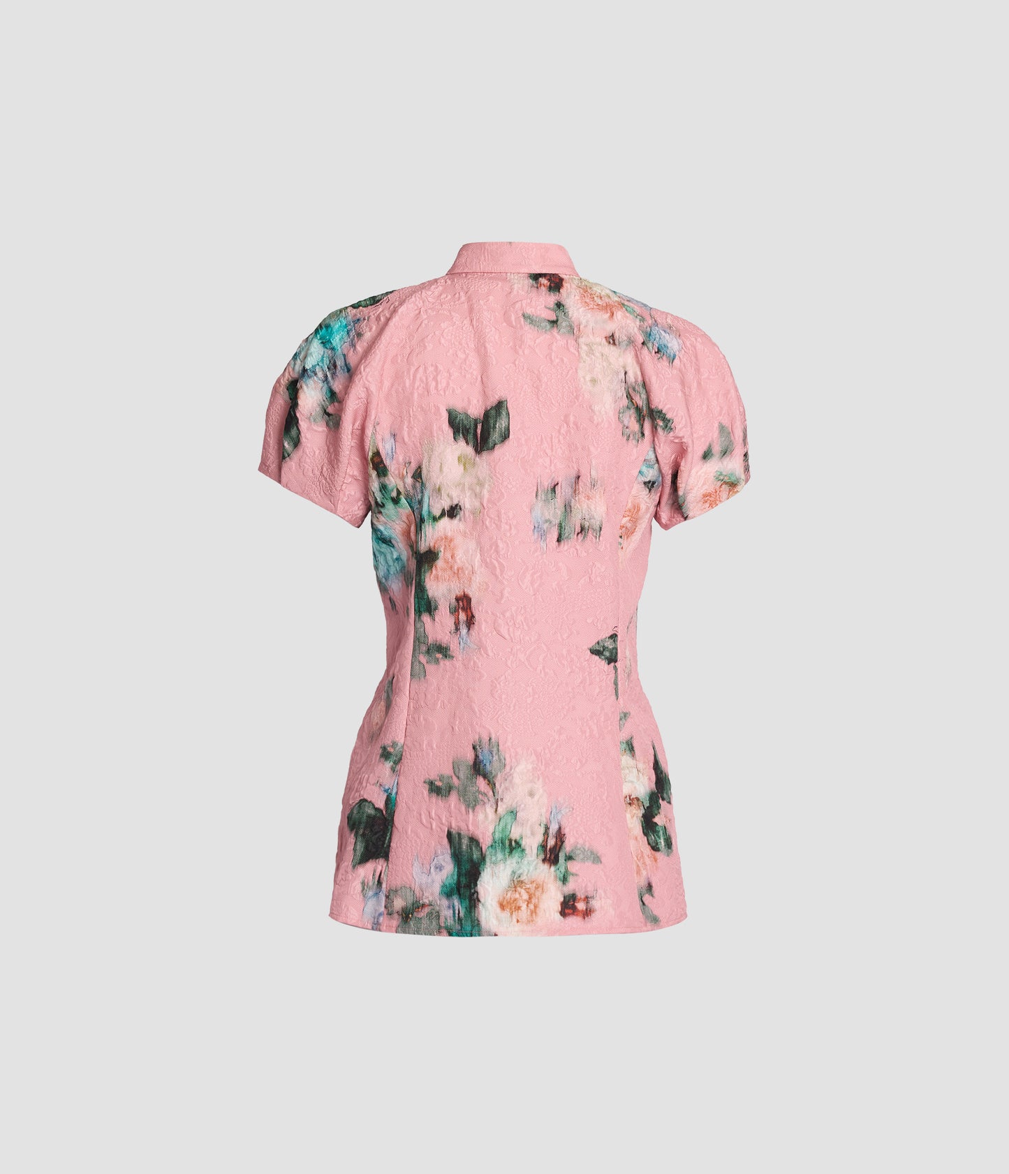 Floral Print Cotton Poplin Cap Sleeve Shirt