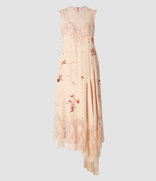 Embroidered Lace Slip Dress