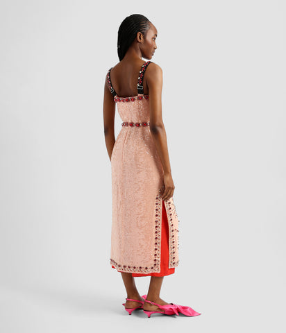 Embroidered Sequin Slip Dress