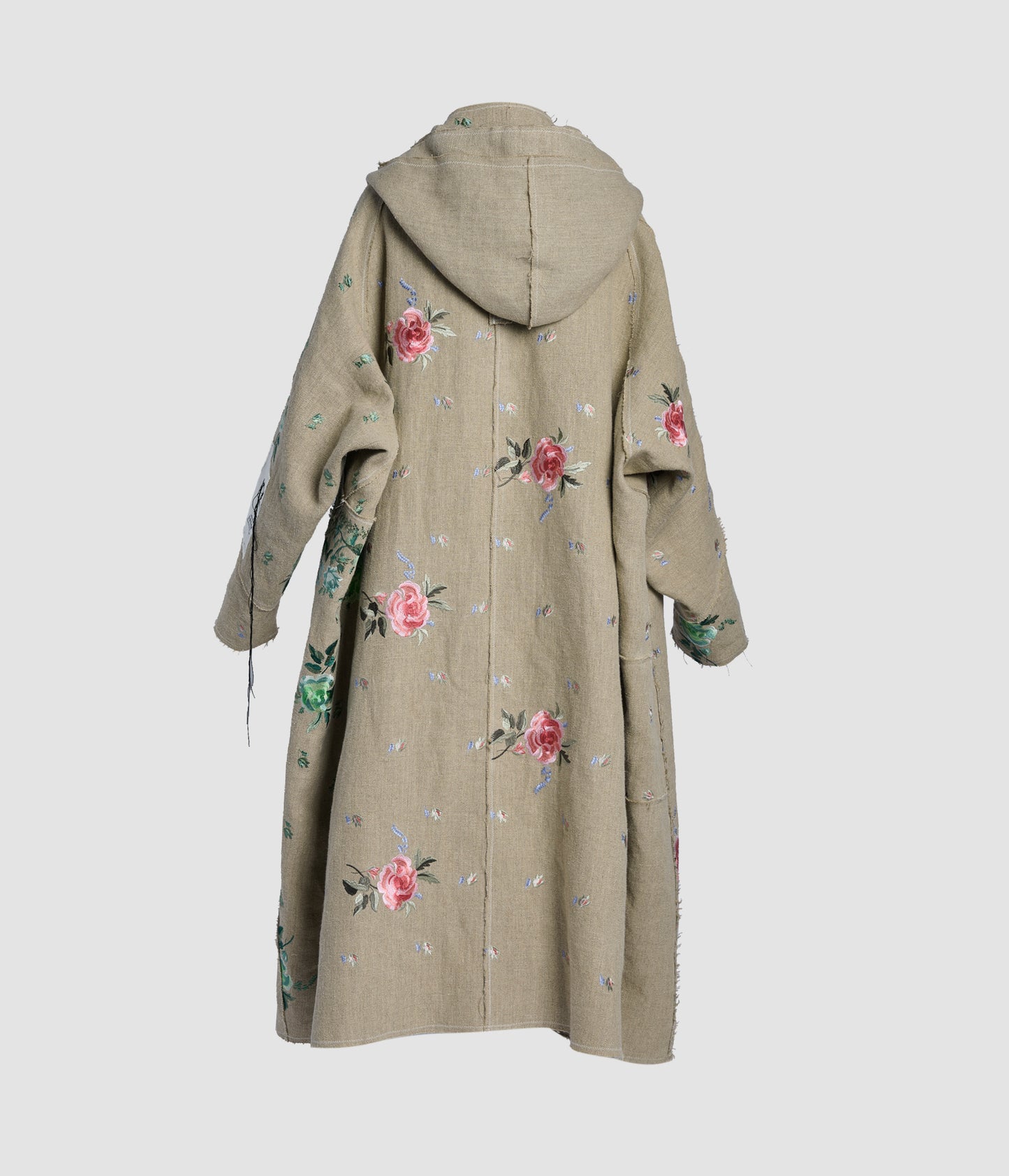 Embroidered Linen Parka Coat