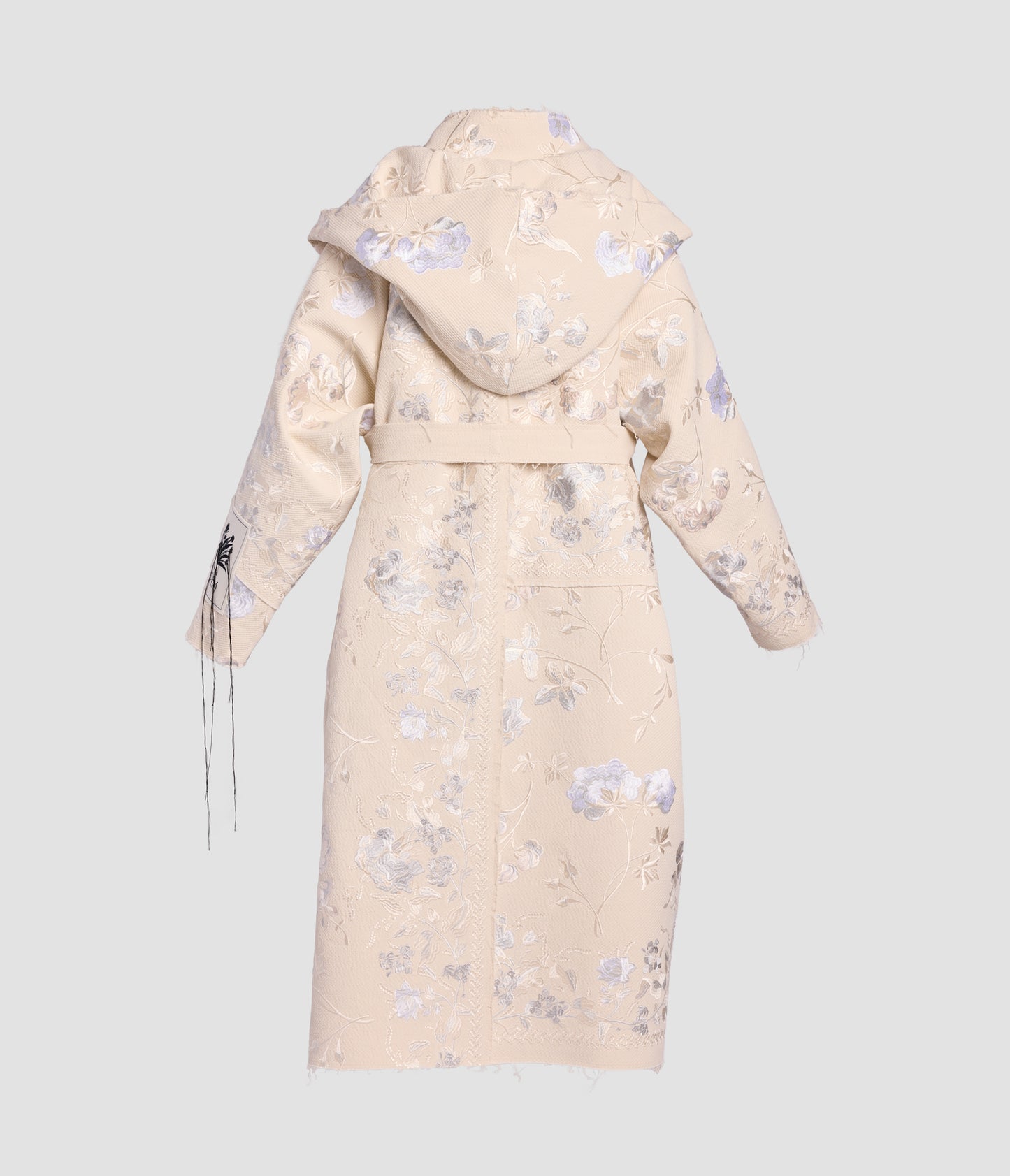 Embroidered Cotton Twill Parka Coat