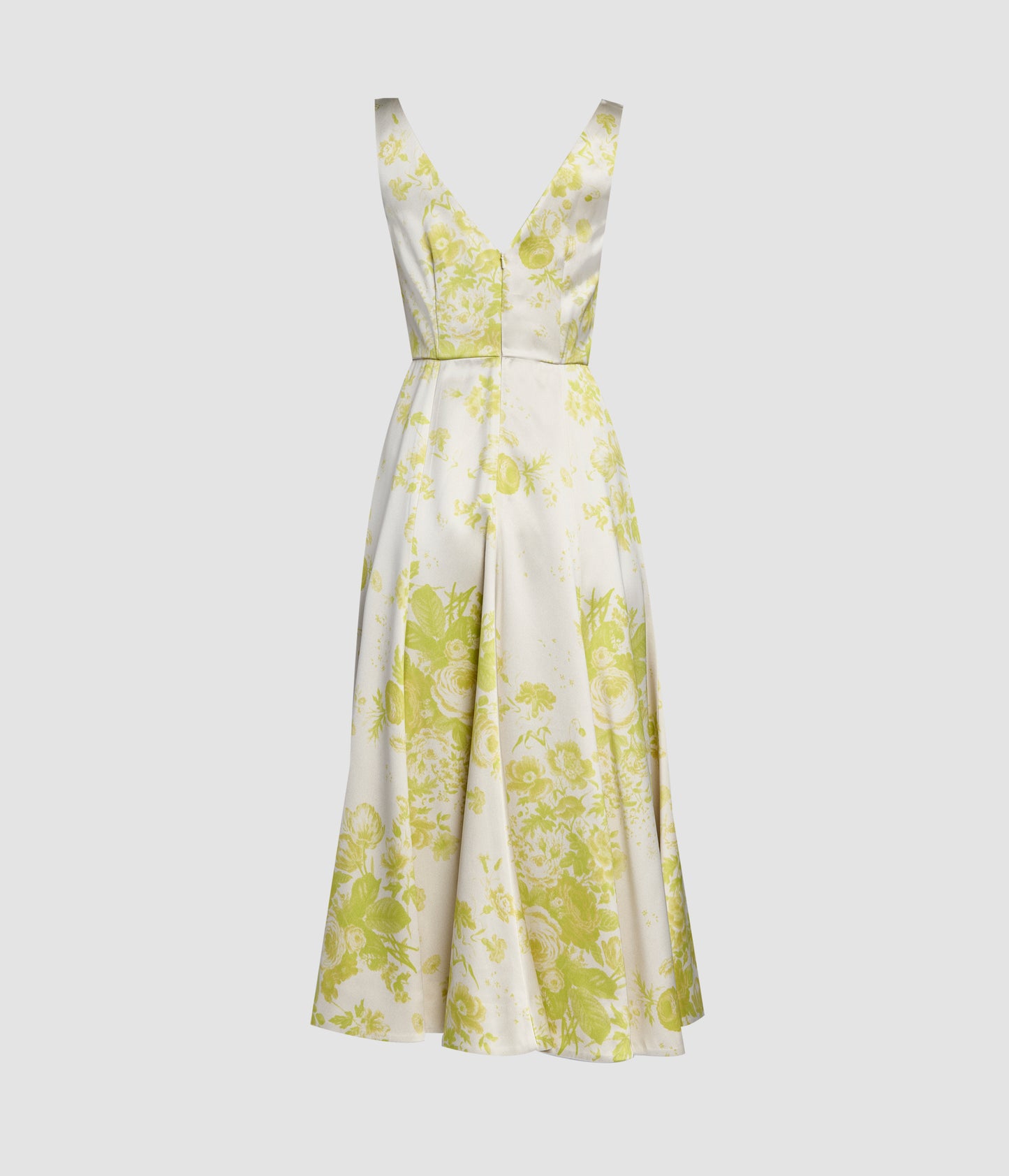 Floral Print Duchess Fit And Flared Dress