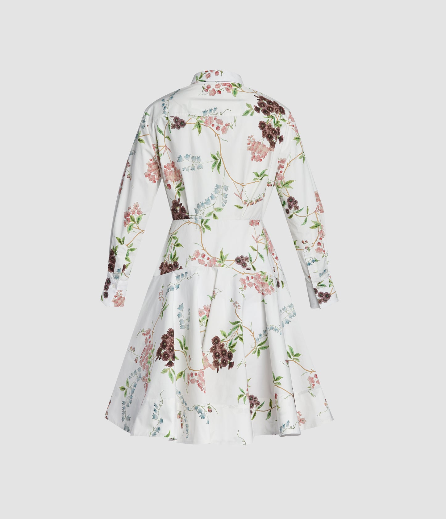 Floral Print Cotton Mini Shirt Dress