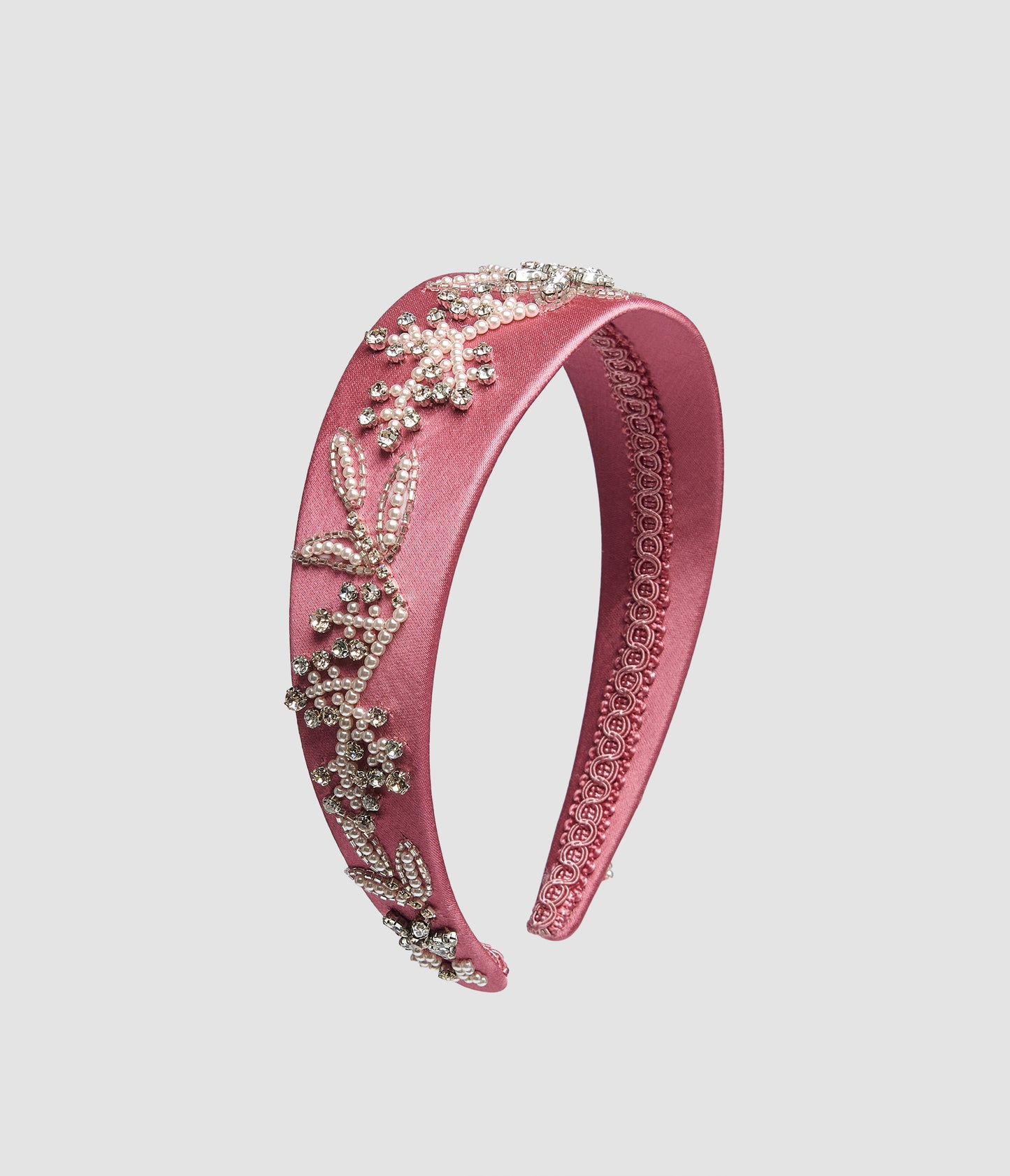 Embellished Textured Satin Headband