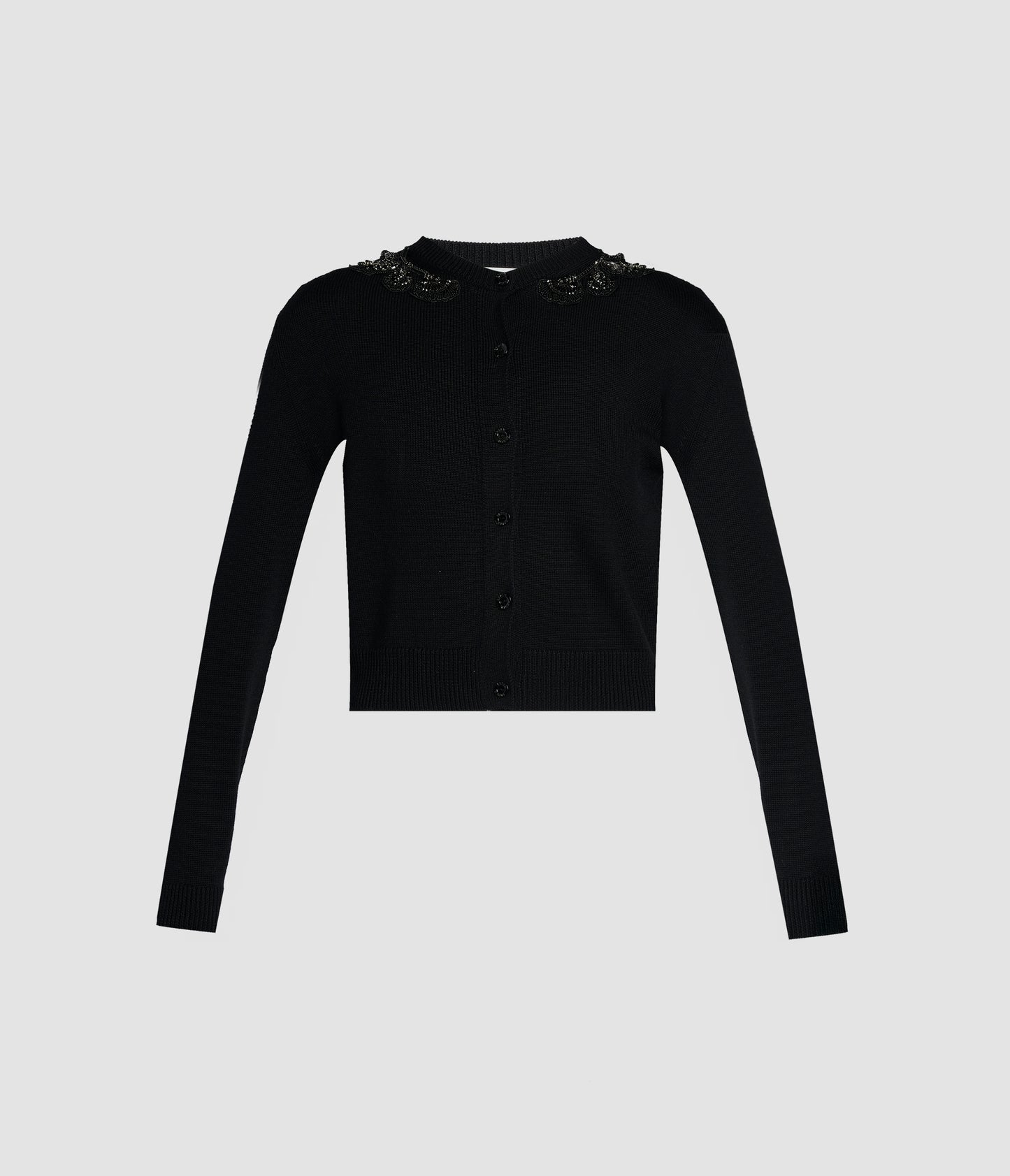 Embellished Merino Wool Cardigan