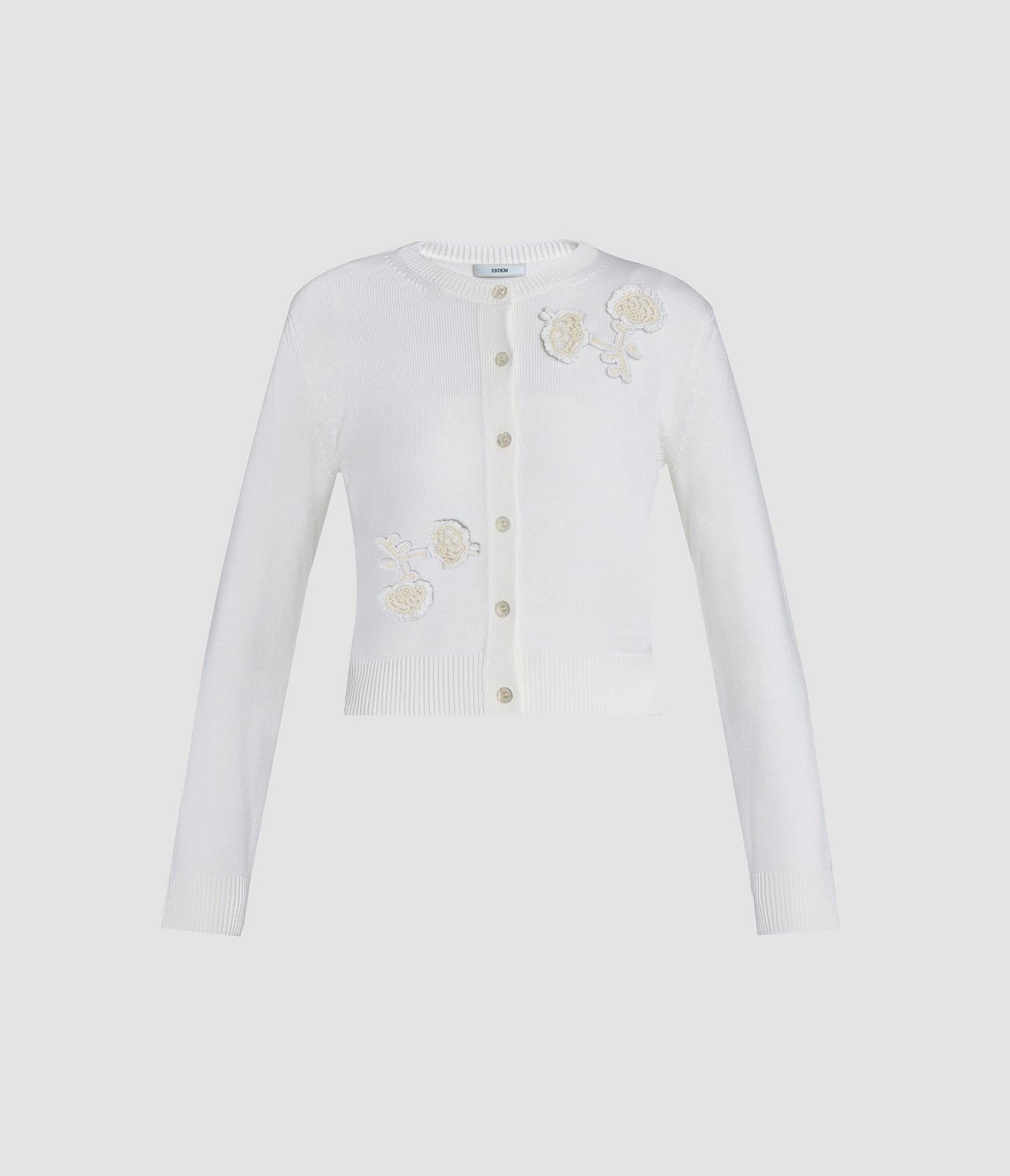 Appliqué Merino Wool Cardigan