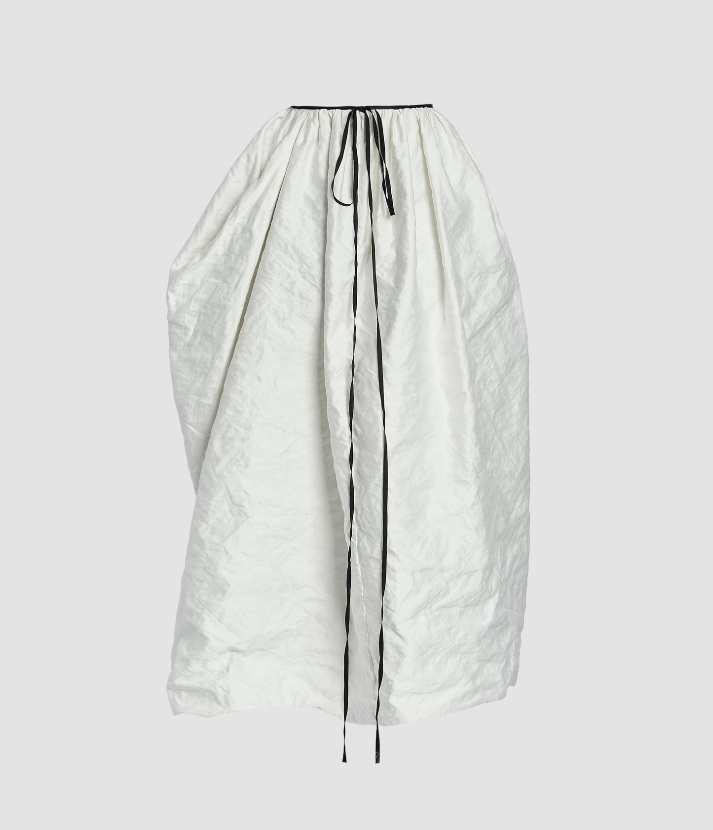 Metallised Cotton Draped Midi Skirt