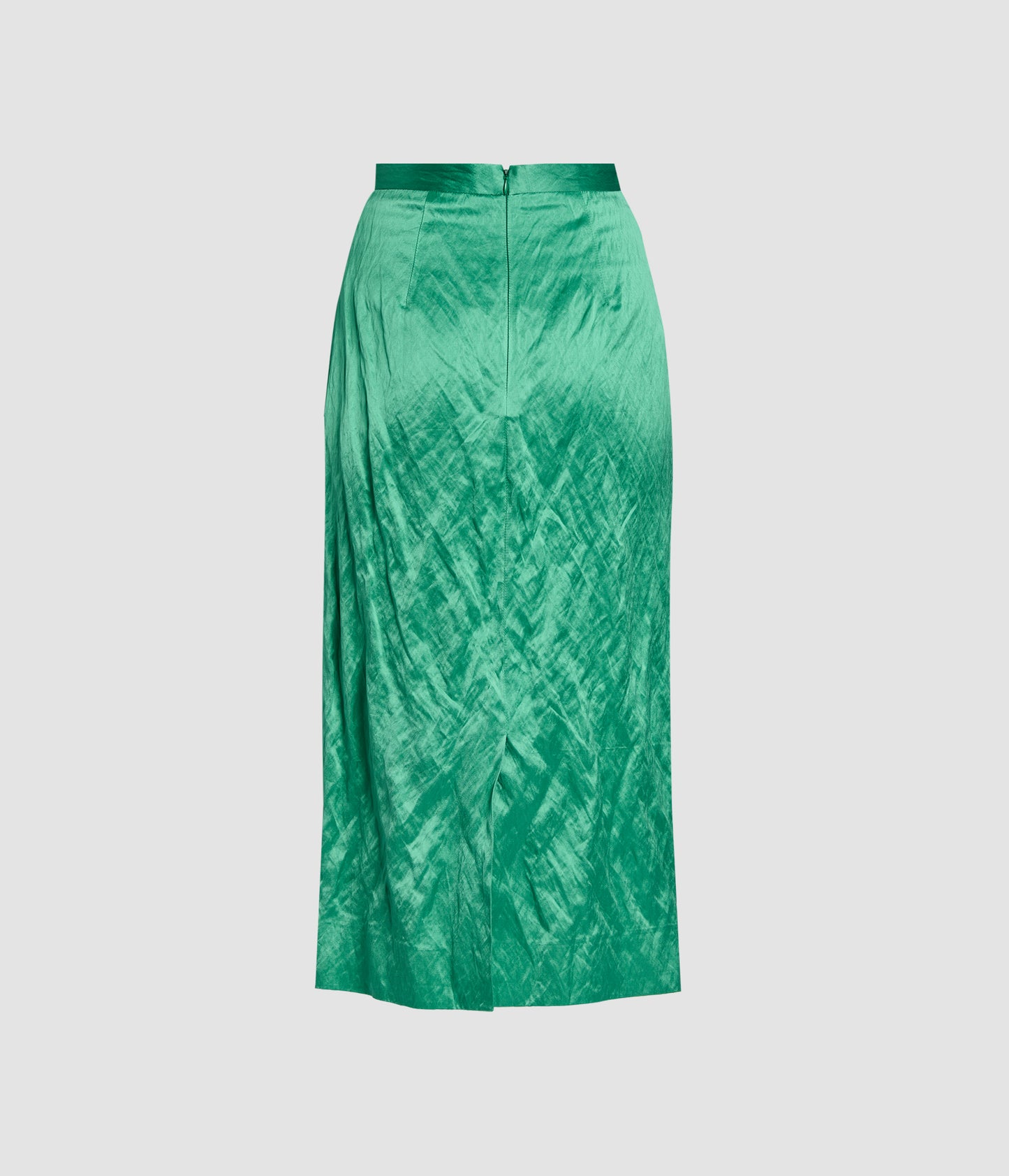 Embellished Textured Satin Midi Pencil Skirt