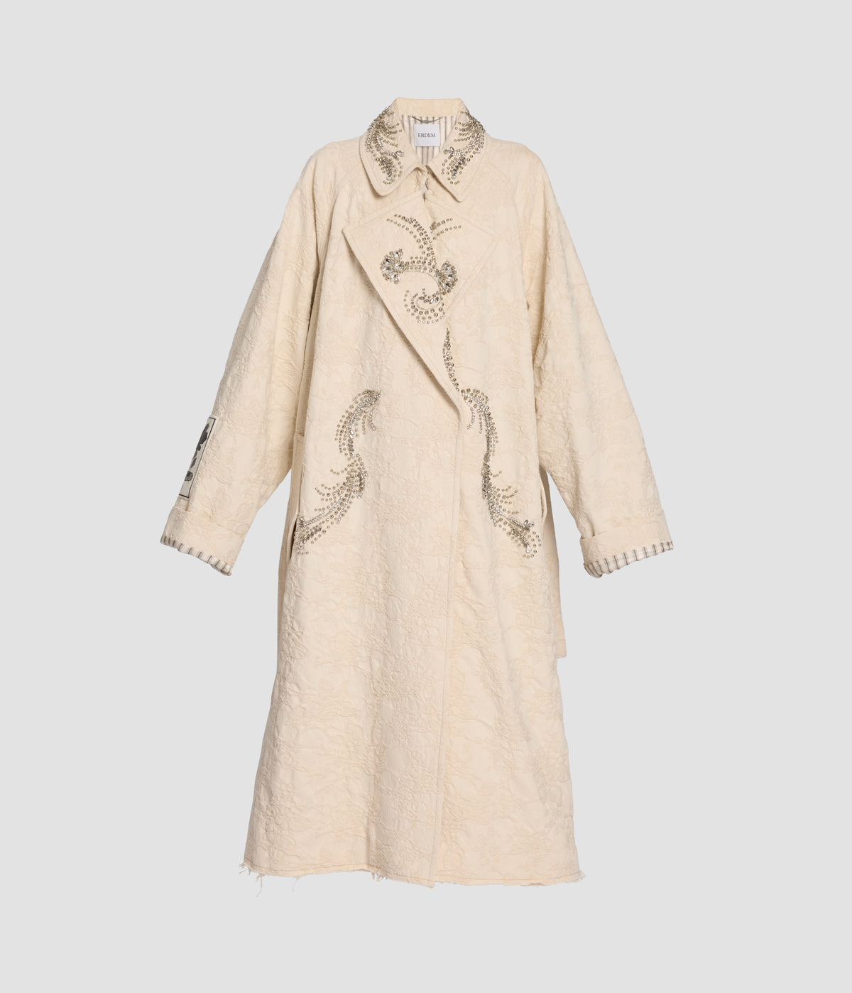 Embroidered Jacquard Trench Coat