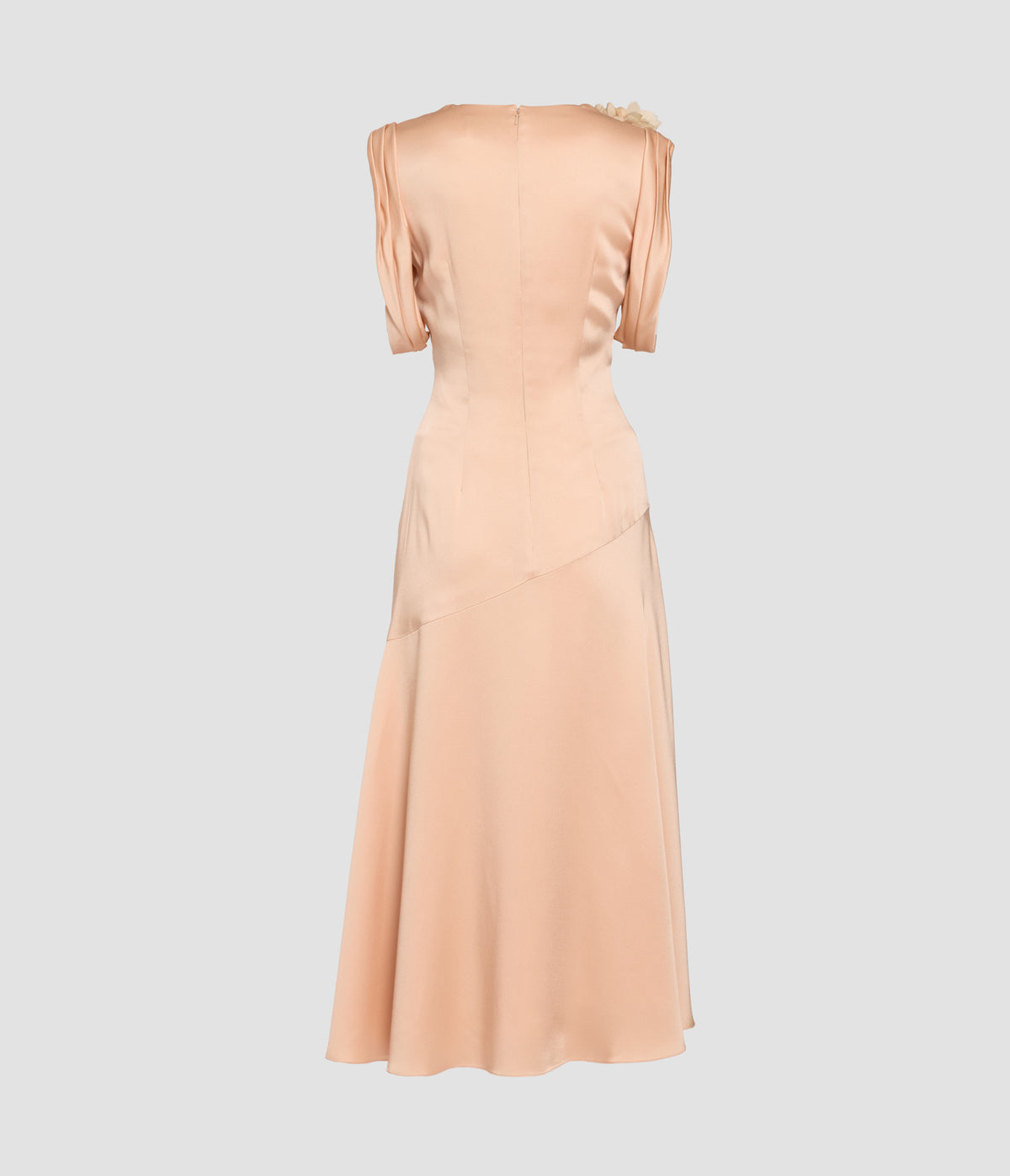 Satin Cady Sleeveless Midi Dress